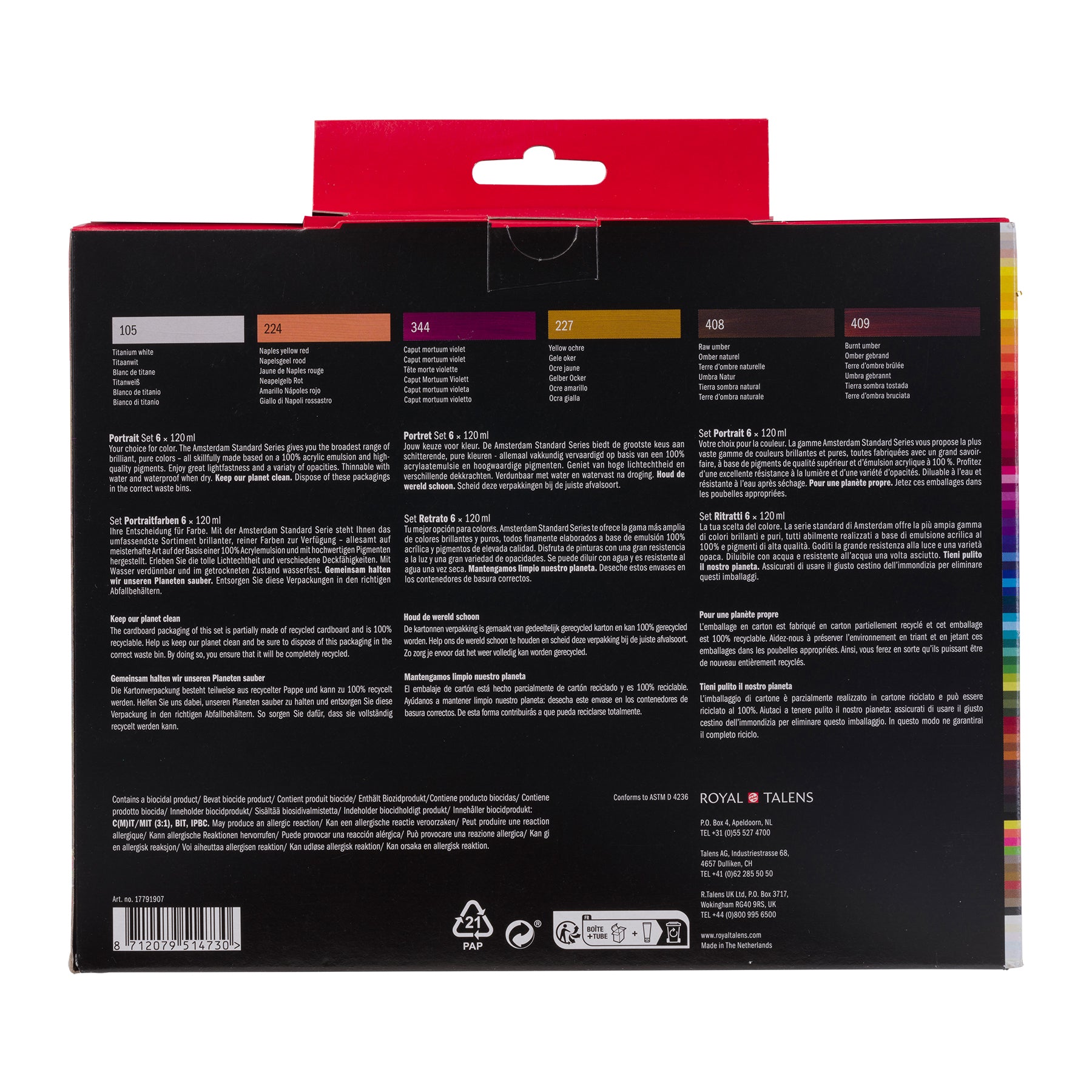 Standardacrylic Portrait Set, 6 x 120 mL