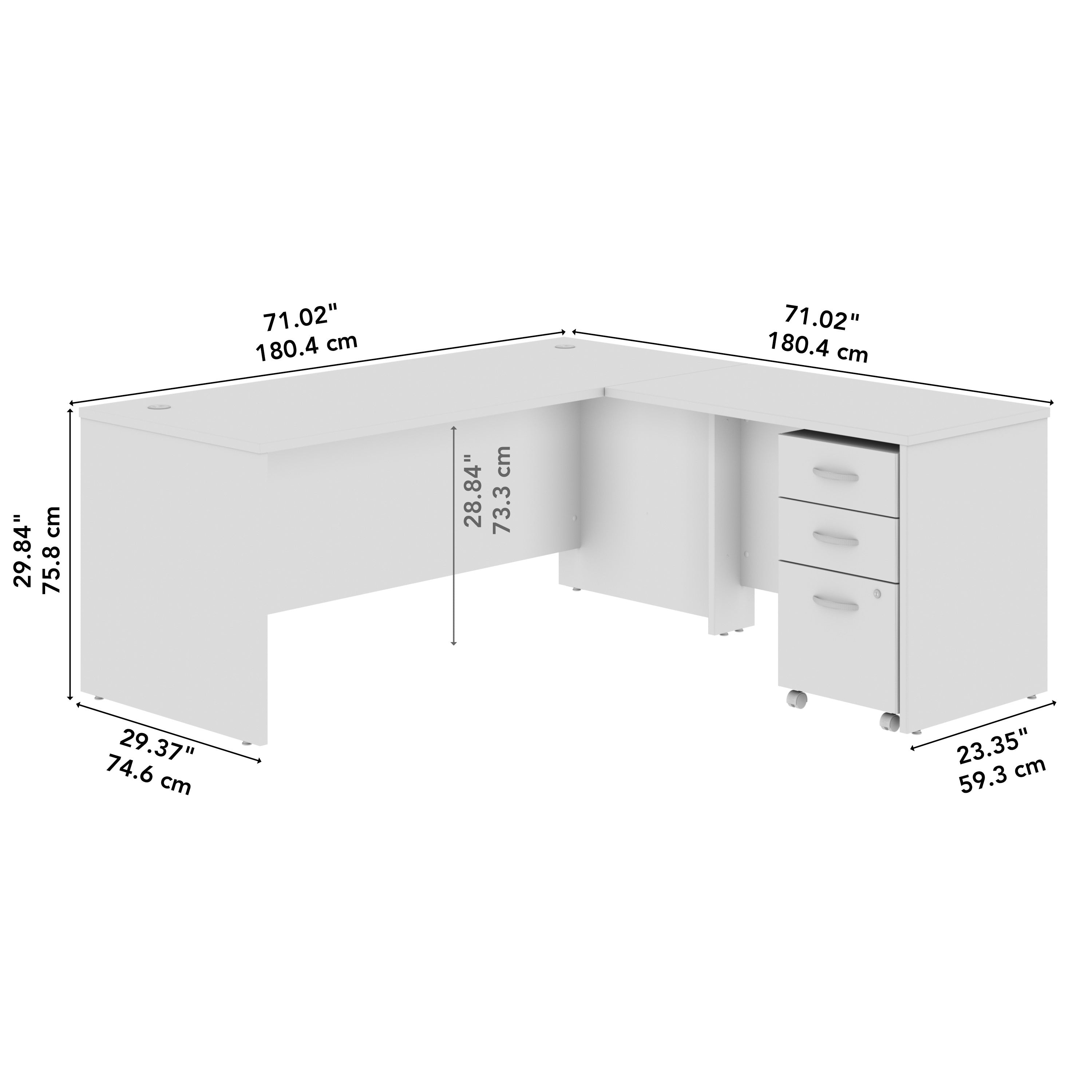 Bush Business Furniture Series C 72W L Shaped Desk with 42W Return and Mobile File Cabinet in Mocha Cherry - 71.02" Width x 71.02" Depth x 29.84" Height