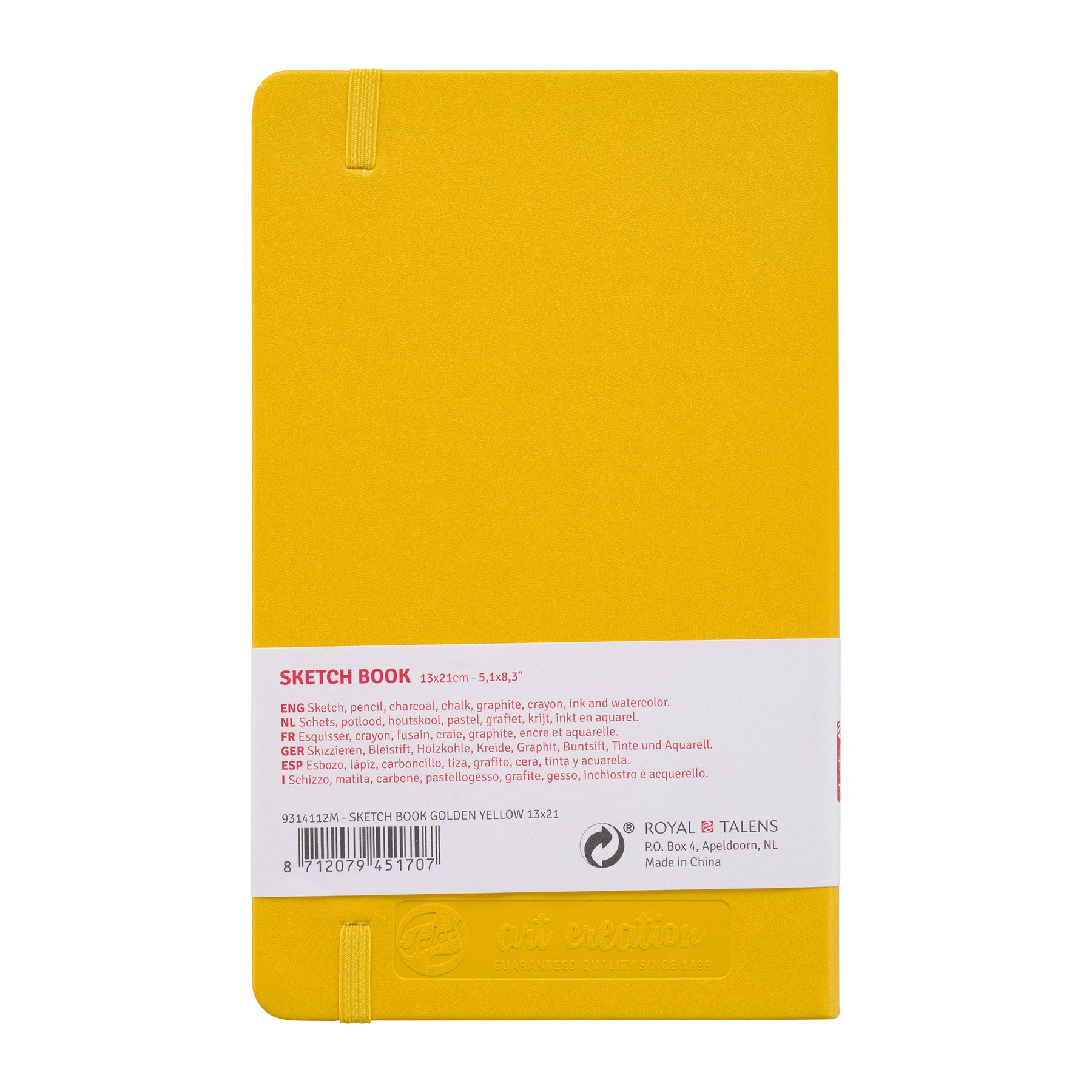 Sketchbook, 80 Sheets, 90lbs, Golden Yellow Cover, 5.1" x 8.3"