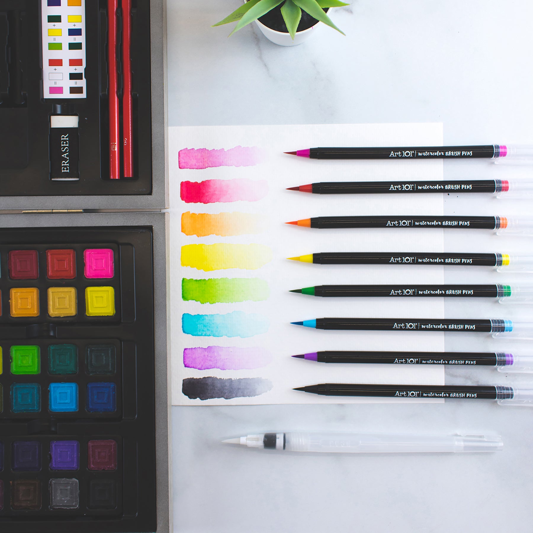 Watercolor, Draw & Sketch Wood Art Set, 88 Pieces
