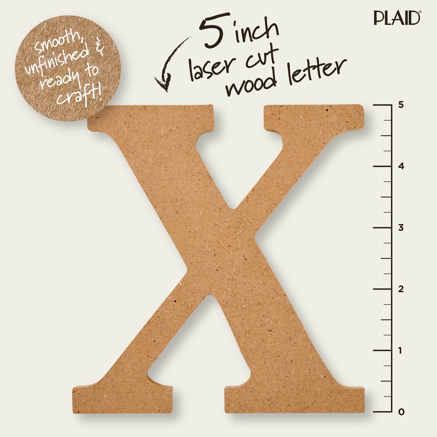 MDF Letter, X, 5 Inch