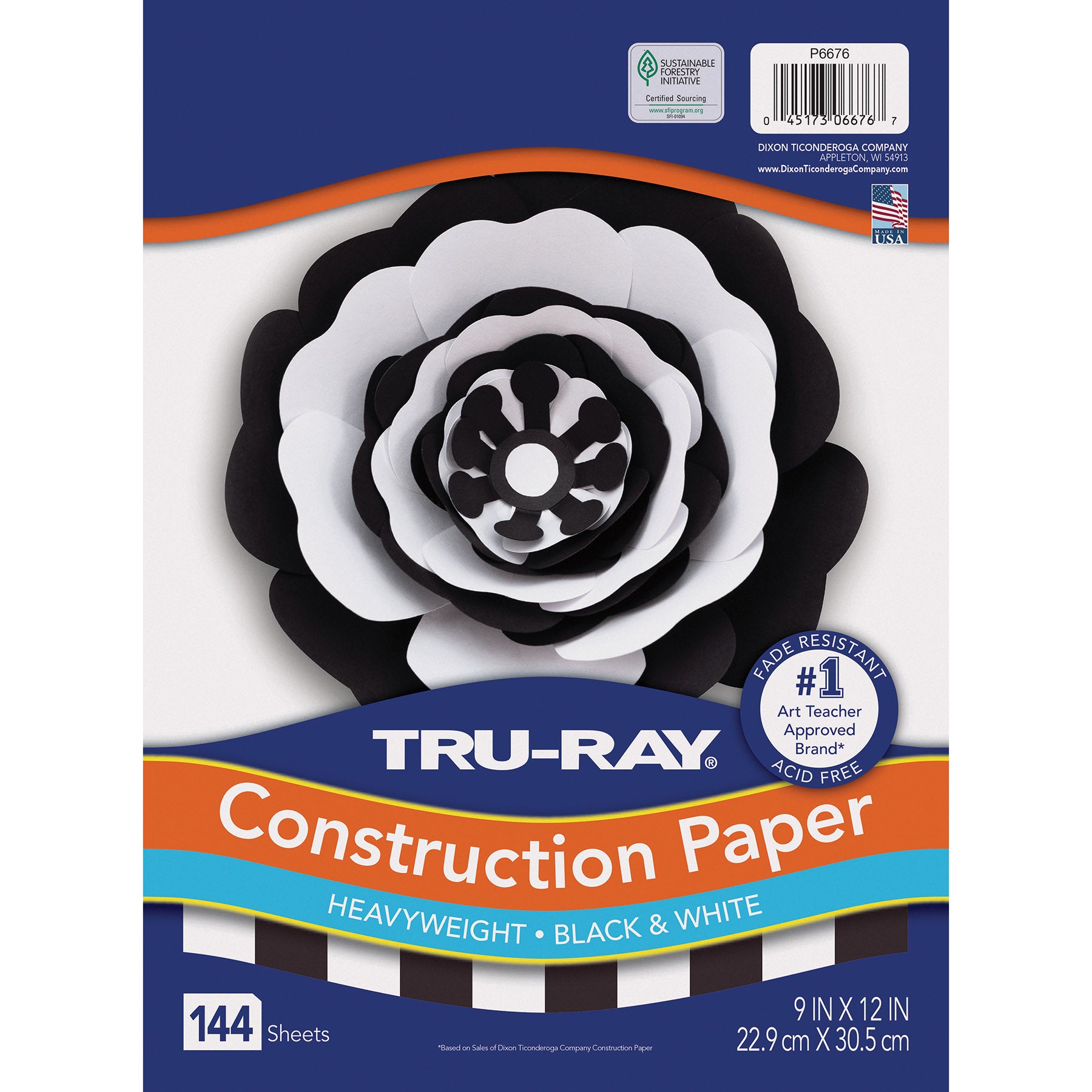 Premium Construction Paper, Heavyweight, Black & White, 9" x 12", 144 Sheets