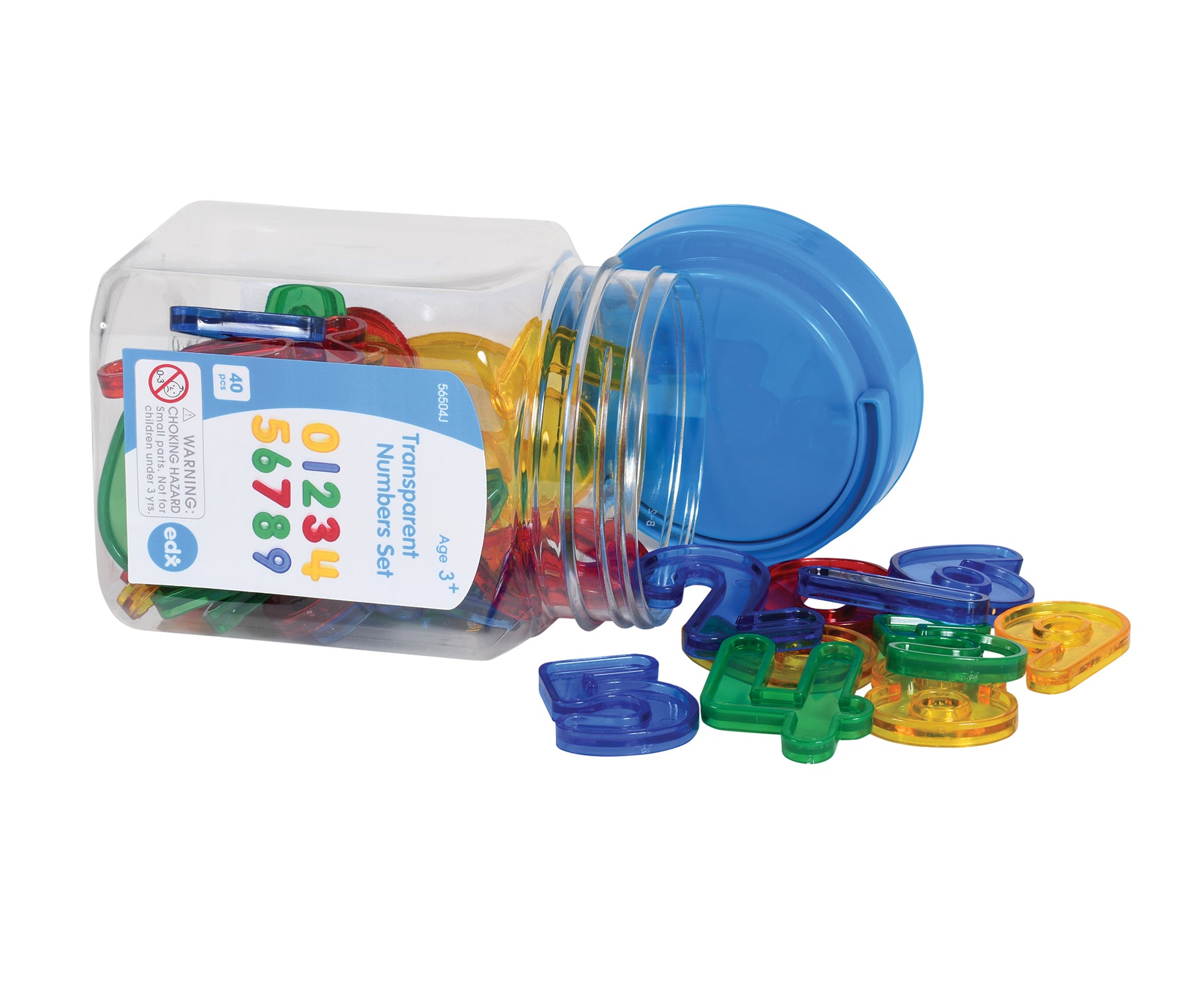 Transparent Numbers - Mini Jar - Set of 40