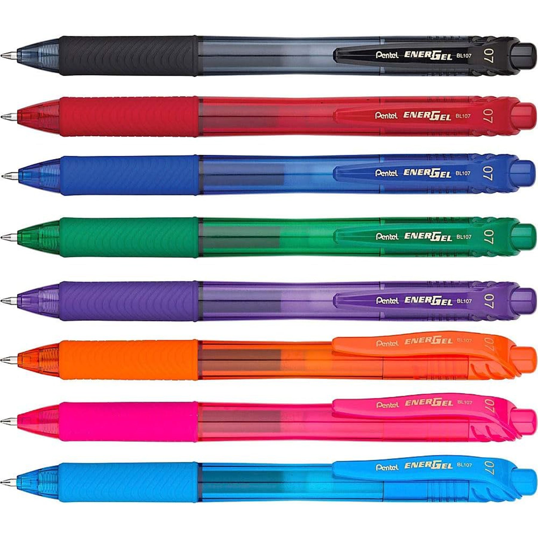 EnerGel-X Retractable Liquid Gel Pen, (0.7mm) Metal Tip, Medium Line, Assorted Ink, 8-Pack