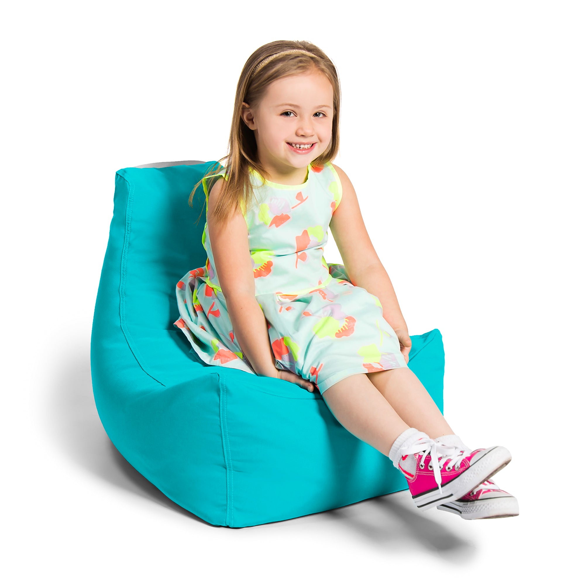 Jaxx Juniper Jr Outdoor Kids Bean Bag Chair / Childrens Garden Chair, Lagoon Blue
