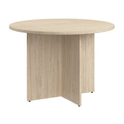 Bush Business Furniture 42-inch Round Conference Table with Wood Base in Natural Elm - 41.38" Width x 41.38" Depth x 30.33" Height