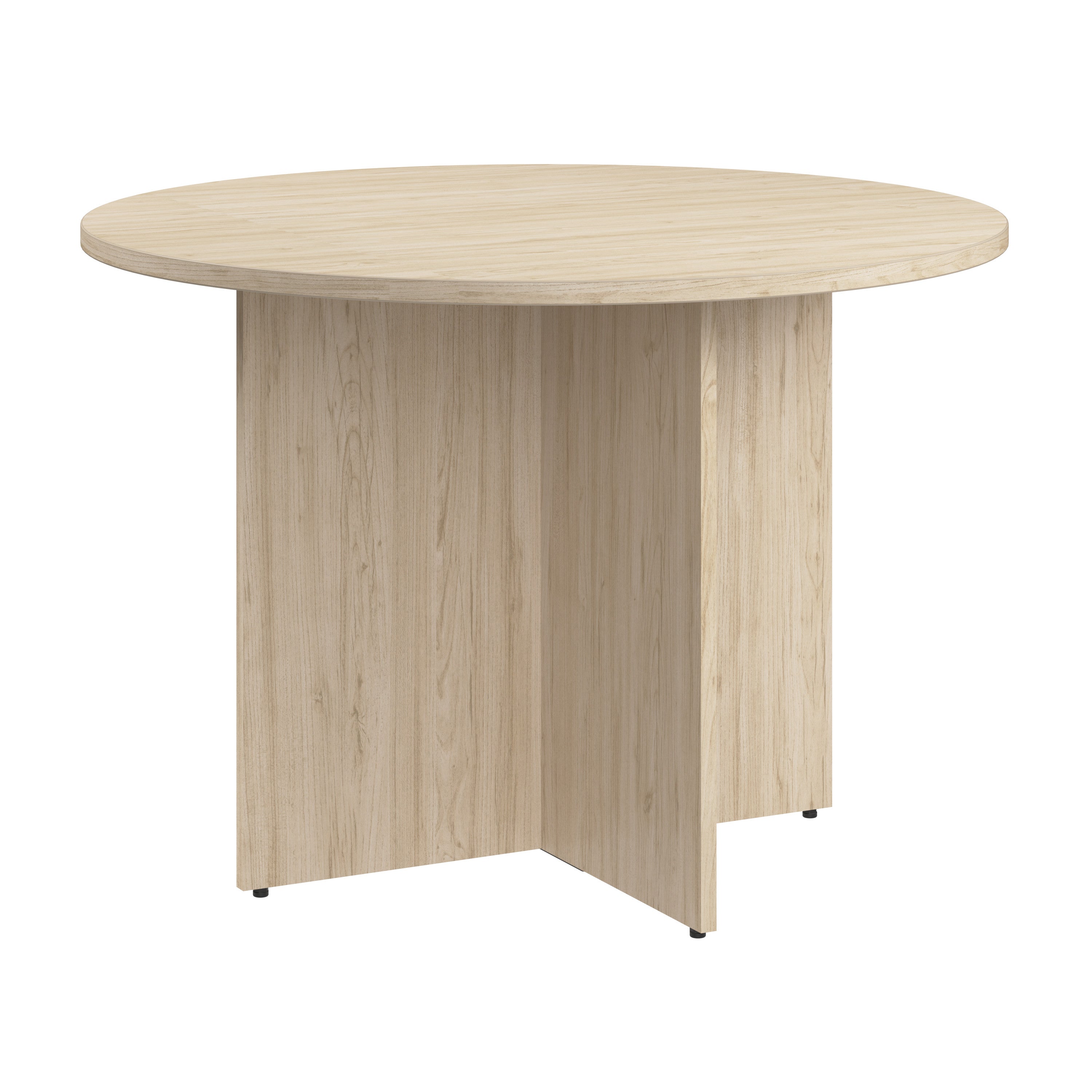 Bush Business Furniture 42-inch Round Conference Table with Wood Base in Natural Elm - 41.38" Width x 41.38" Depth x 30.33" Height