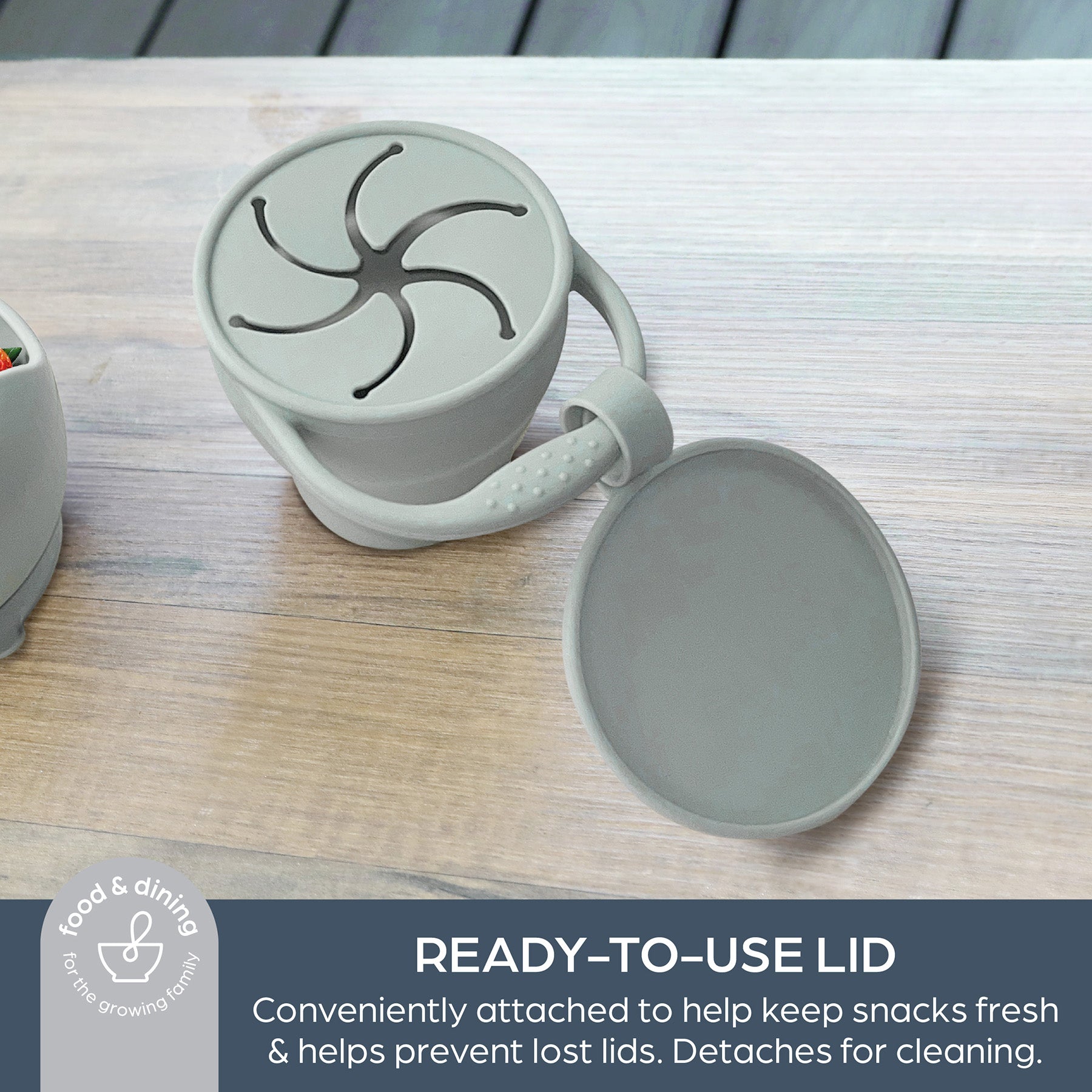Silicone Pop-Up Snack Cup, Seafoam