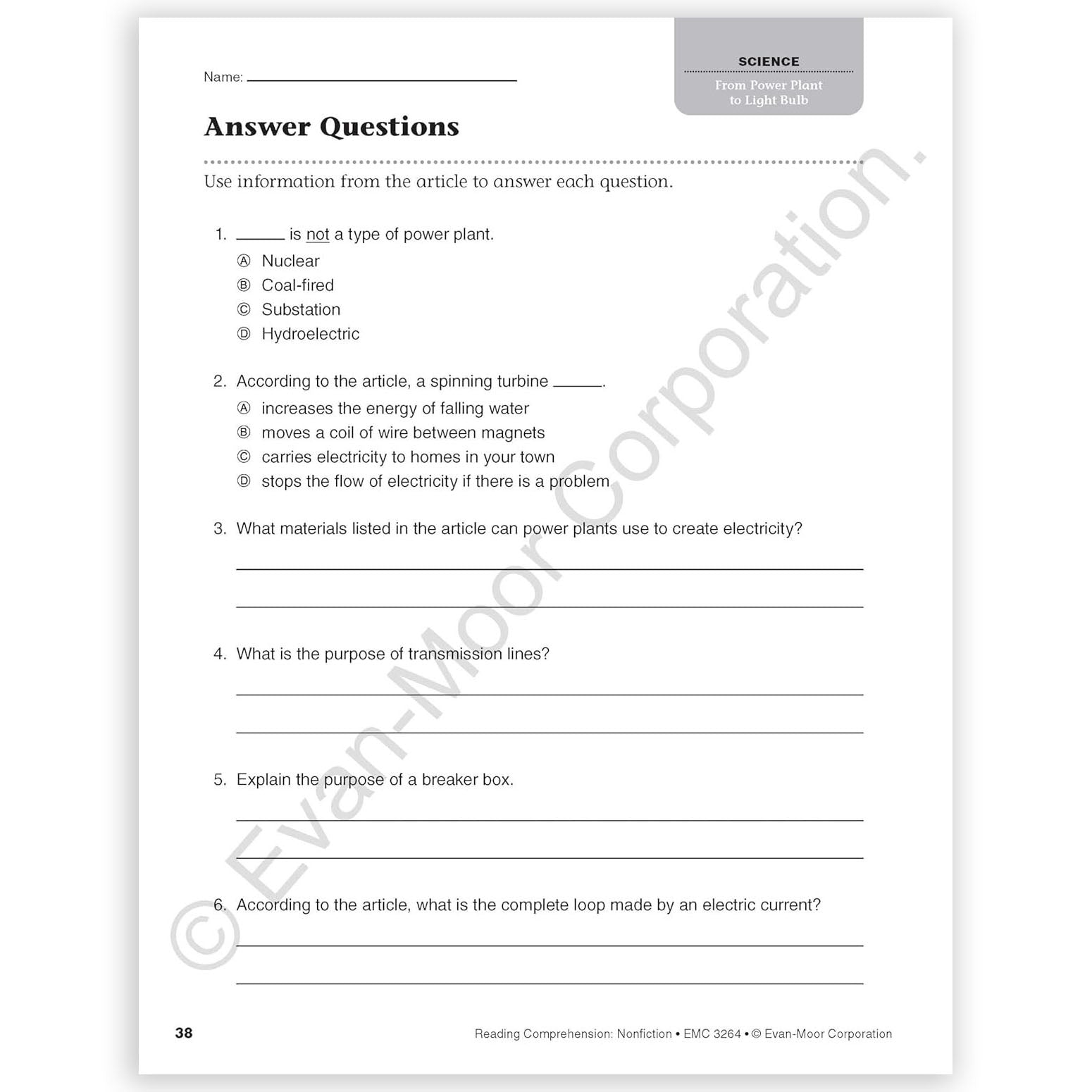 Reading Comprehension: Nonfiction, Grade 4