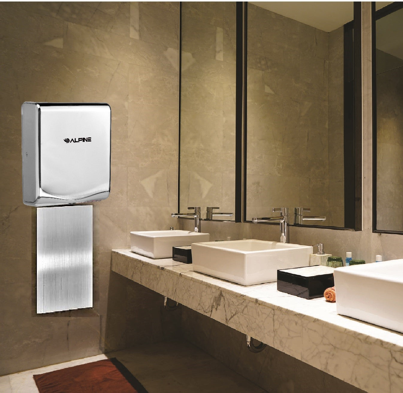 Willow Commercial Chrome High Speed Automatic Electric Hand Dryer with Wall Guard