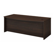 Bush Business Furniture Studio C 72W x 36D Bow Front Desk in Black Walnut - 71.02" Width x 35.43" Depth x 29.84" Height