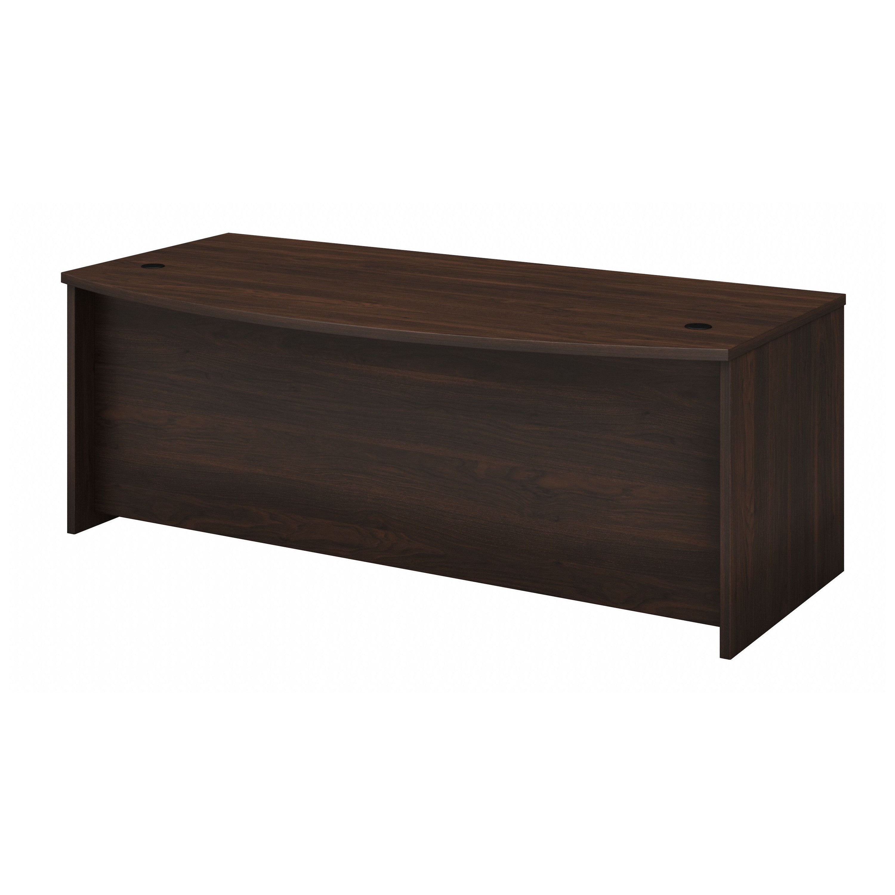 Bush Business Furniture Studio C 72W x 36D Bow Front Desk in Black Walnut - 71.02" Width x 35.43" Depth x 29.84" Height
