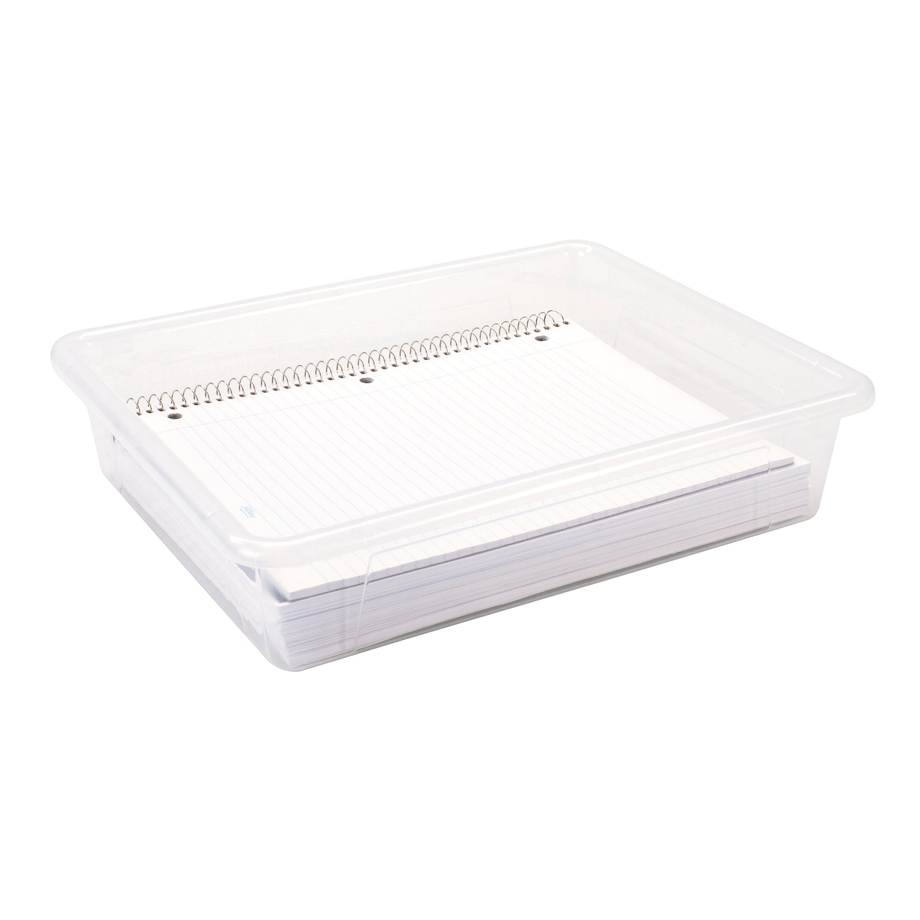 Flat Storage Tray, Clear, Pack of 5