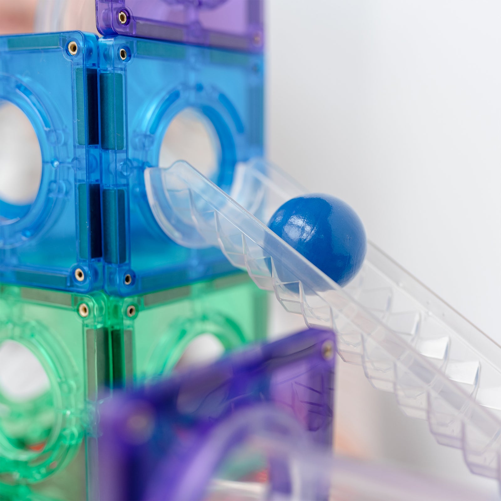 Magnetic Tiles Rainbow Ball Run Pack, 92 Pieces