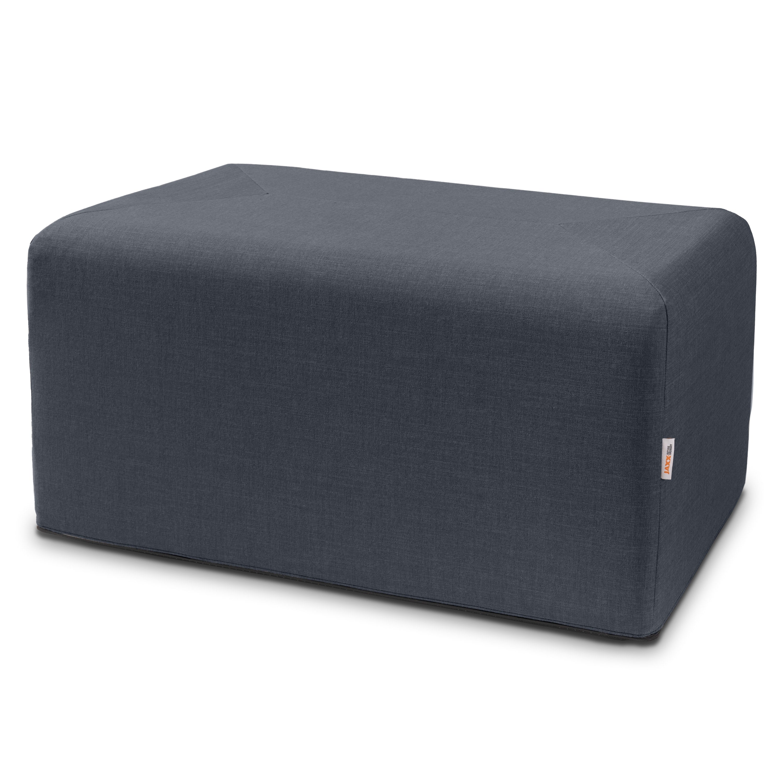 Jaxx Monroe Large Rectangular Foam Ottoman / Coffee Table, (36 x 18), Blue Denim