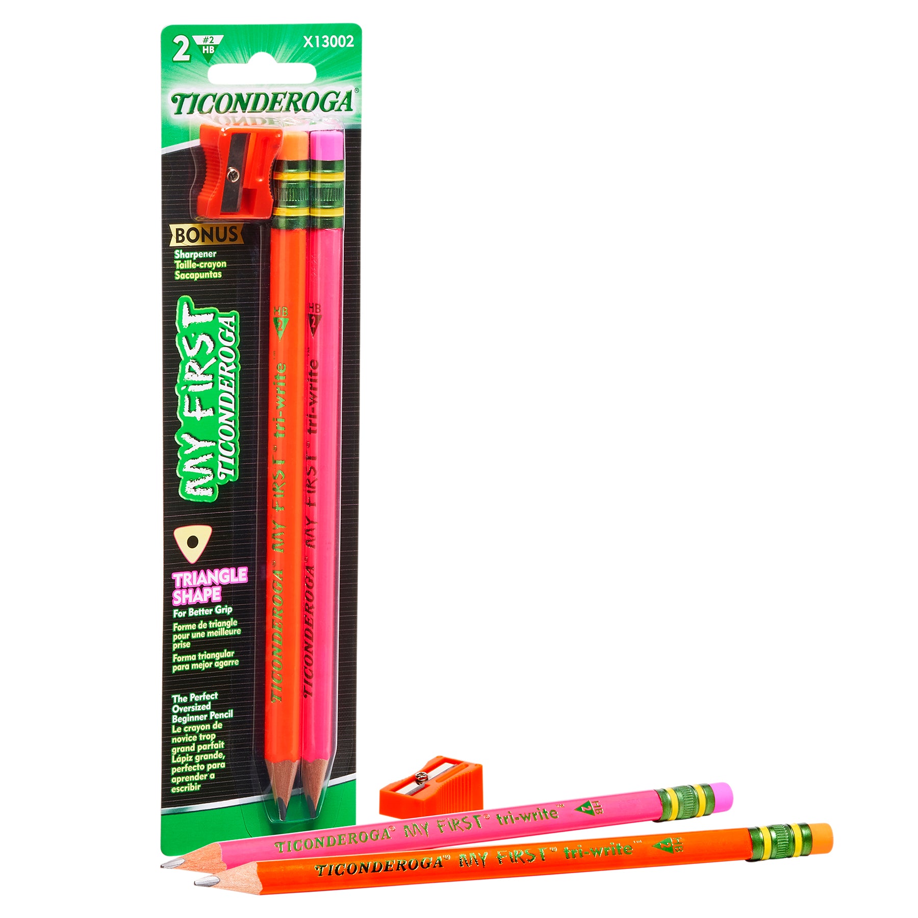 My First® Tri-Write™ Wood-Cased Pencils, Neon Assorted, 2 Count