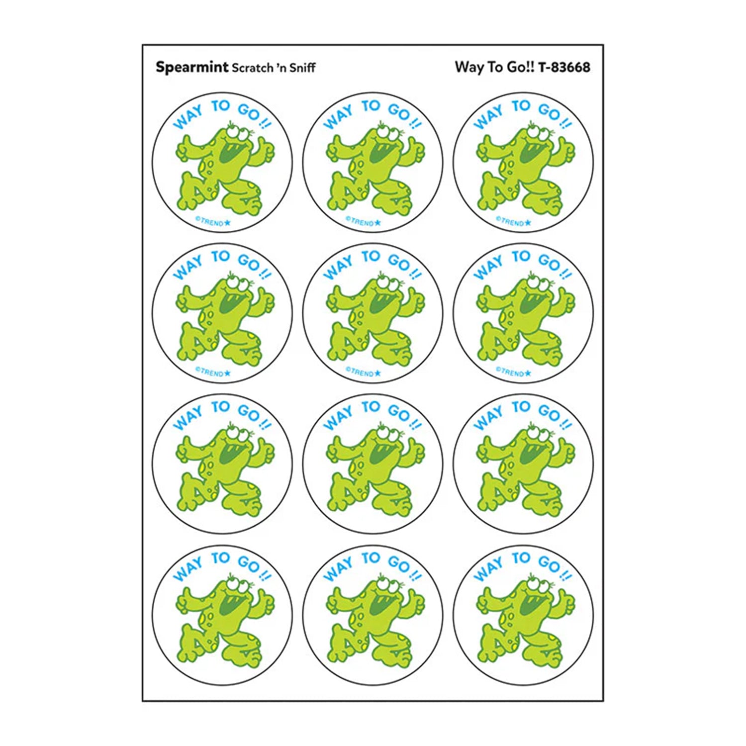 Way to Go!!/ Spearmint Scent Stickers, 24 ct.
