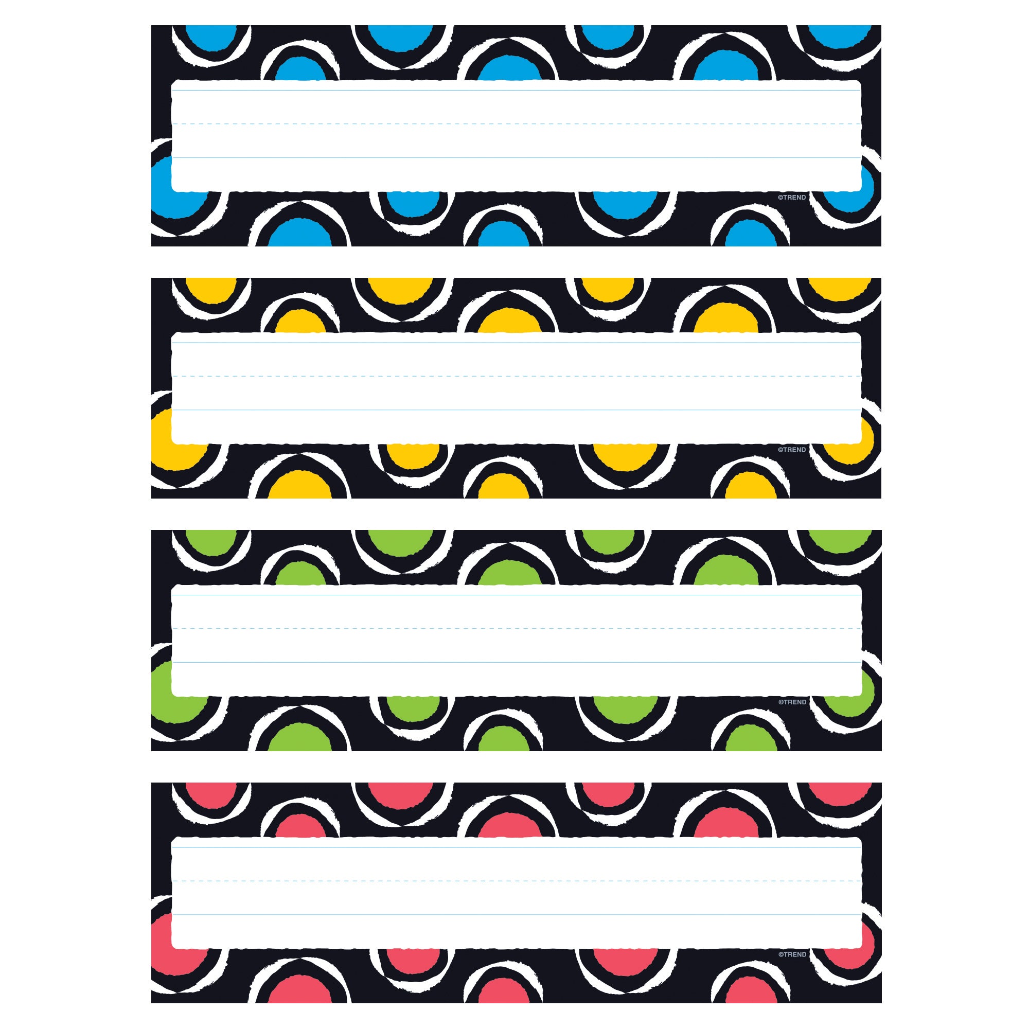 Bold Strokes Circles Desk Toppers® Name Plates Var.Pk., 32 ct