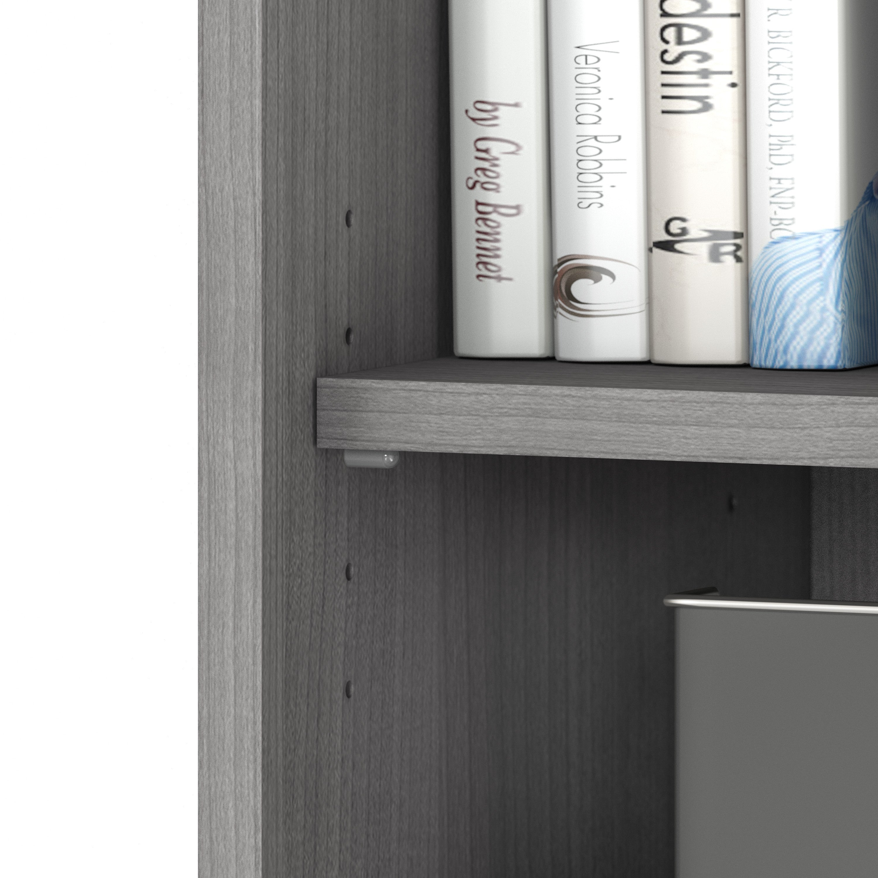 Bush Business Furniture Studio C 5 Shelf Bookcase in Platinum Gray - 35.71" Width x 15.43" Depth x 72.8" Height