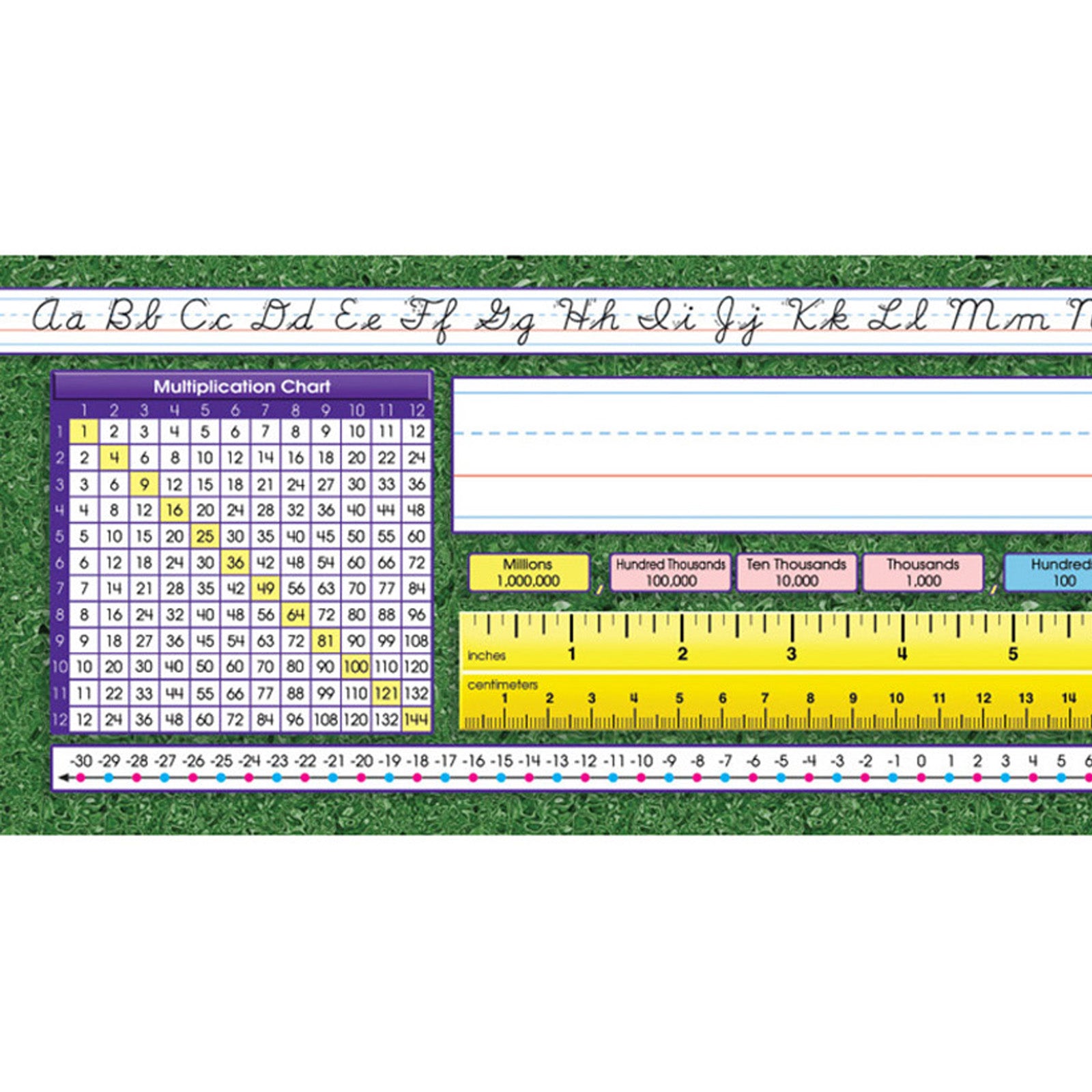 Modern Cursive Intermediate Desk Plates, 19" x 5", Pack of 36