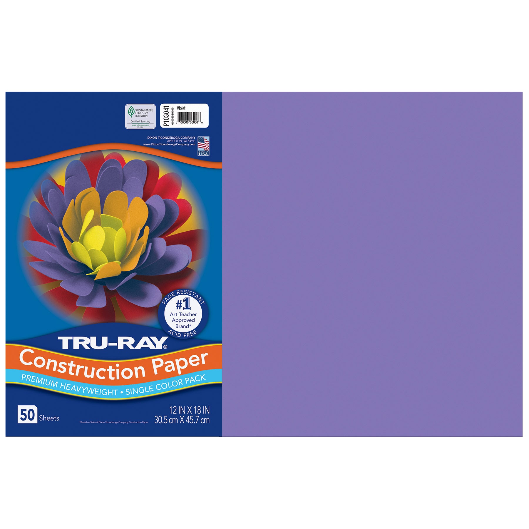 Construction Paper, Heavyweight, Violet, 12" x 18", 50 Sheets