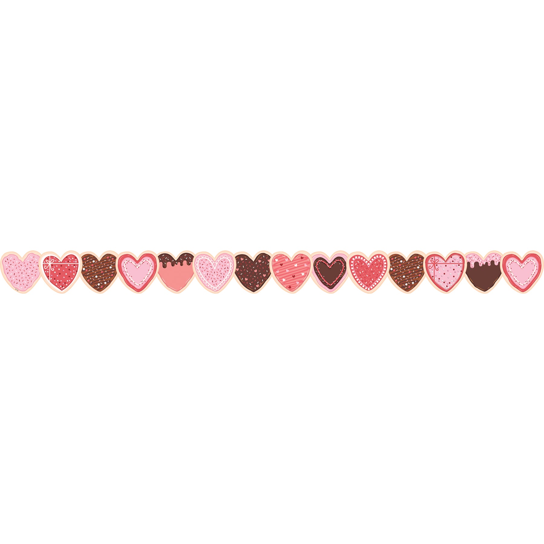 Frosted Heart Cookies Die-Cut Border Trim, 35 Feet