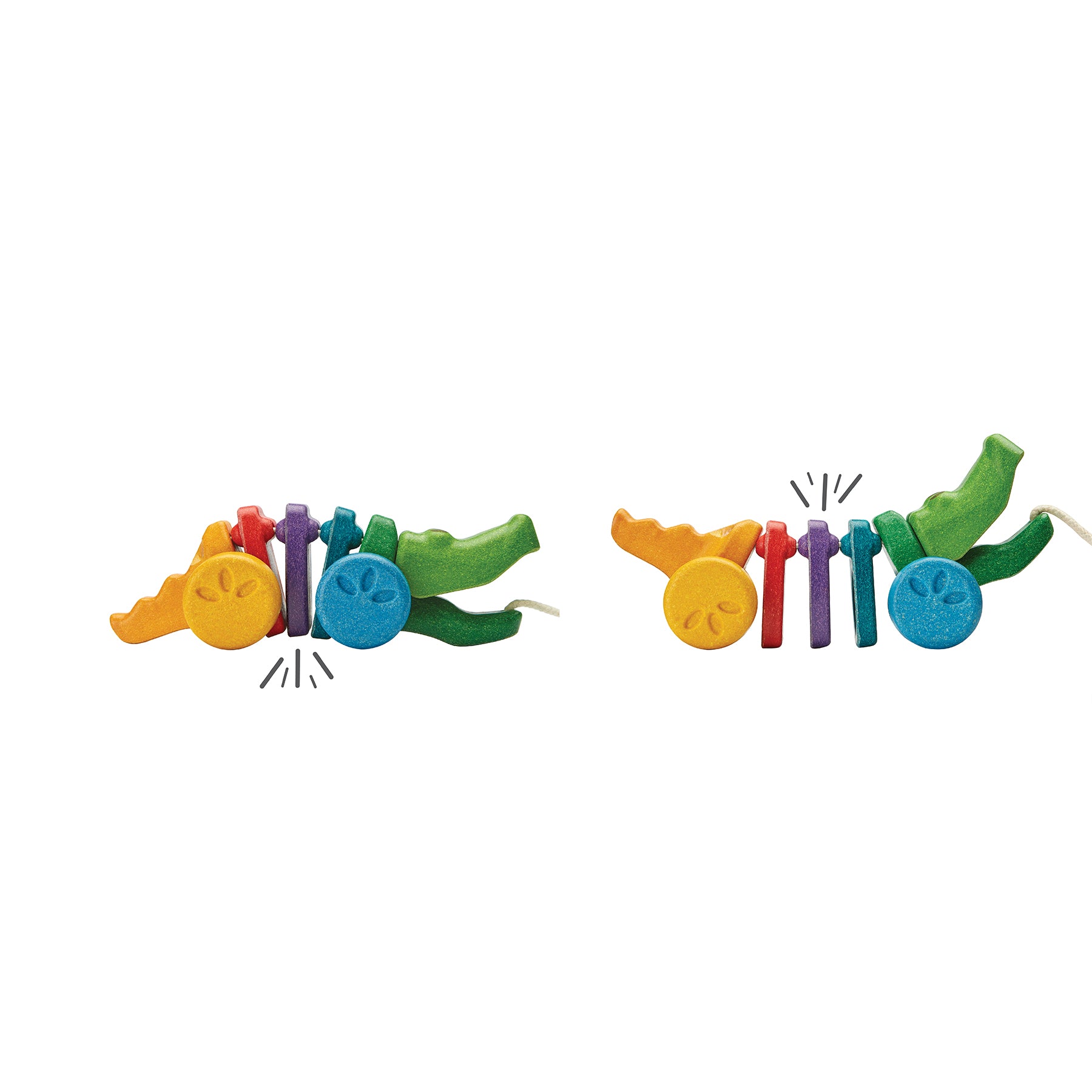 Rainbow Dancing Alligator Wooden Pull Toy