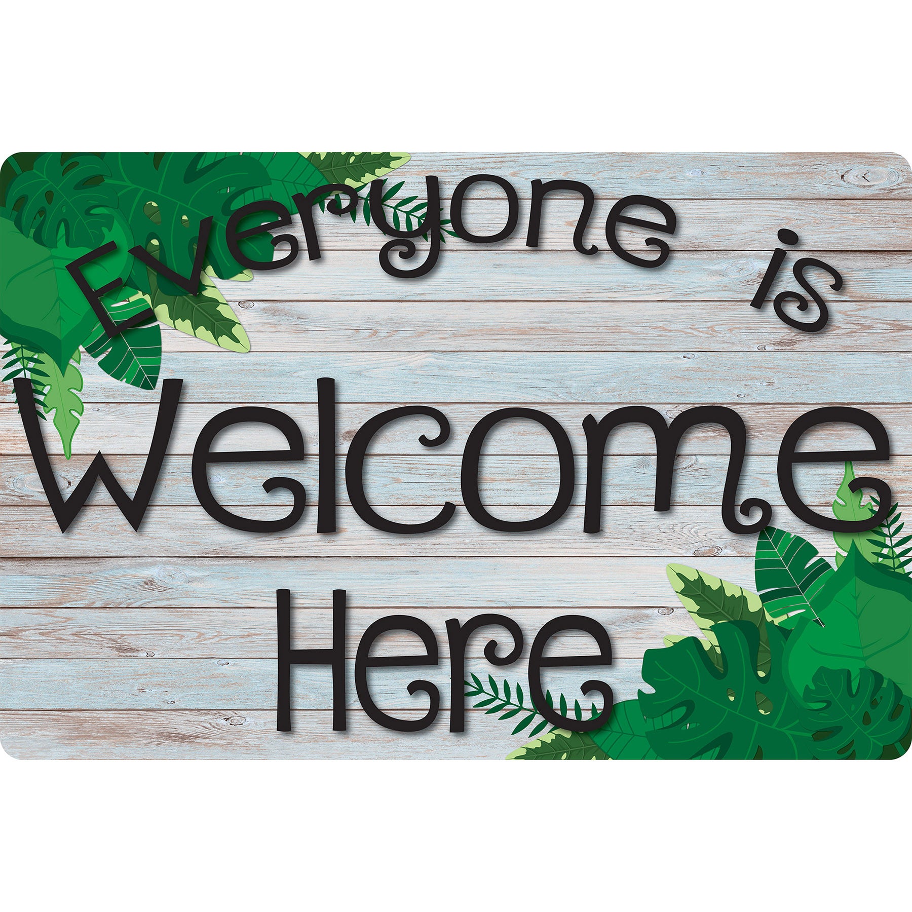 Computer Mouse Pad, 8" x 10", Everyone is Welcome Here, Beech Wood, Greenery