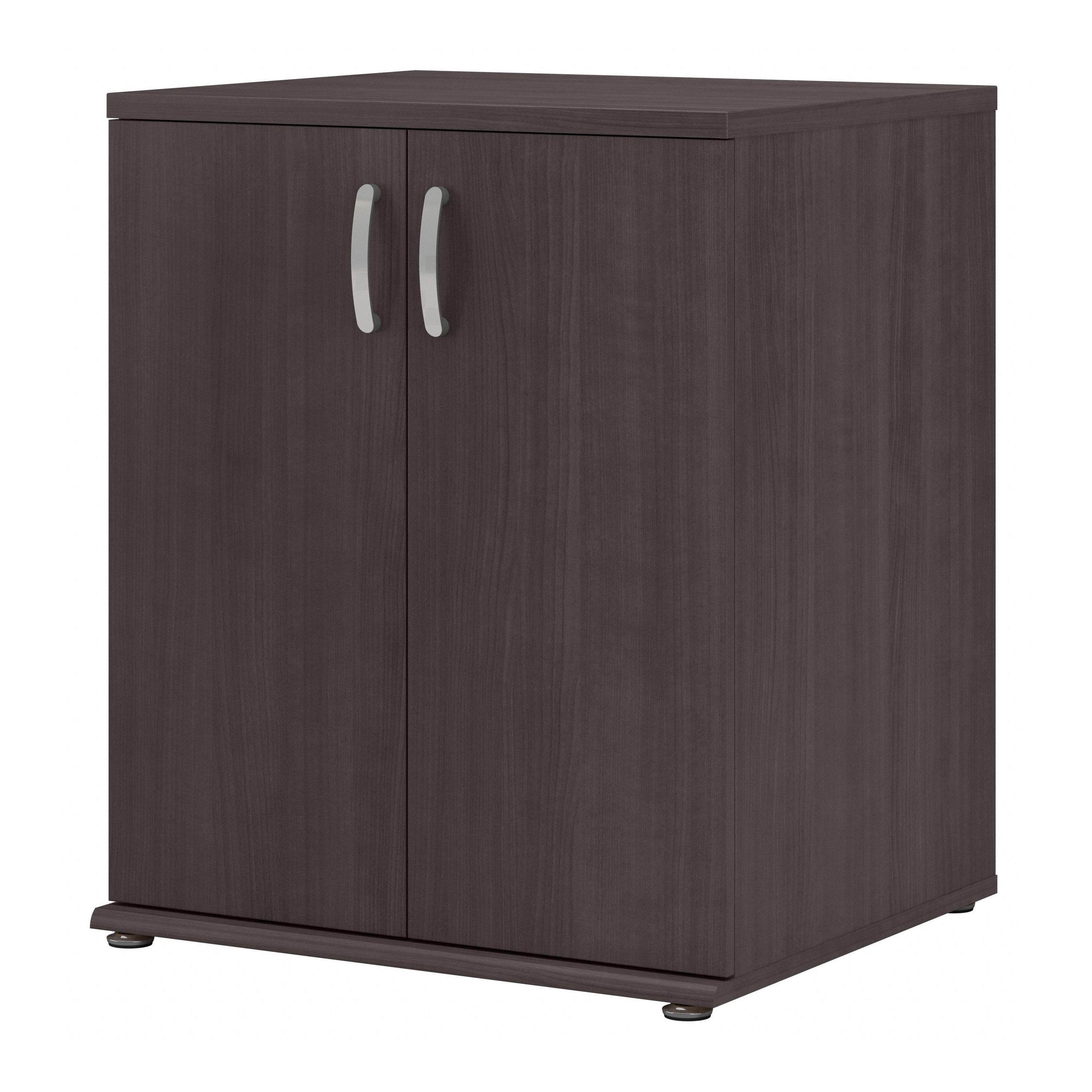 Bush Business Furniture Universal Floor Storage Cabinet with Doors and Shelves in Storm Gray - 28.35" Width x 24.69" Depth x 33.98" Height