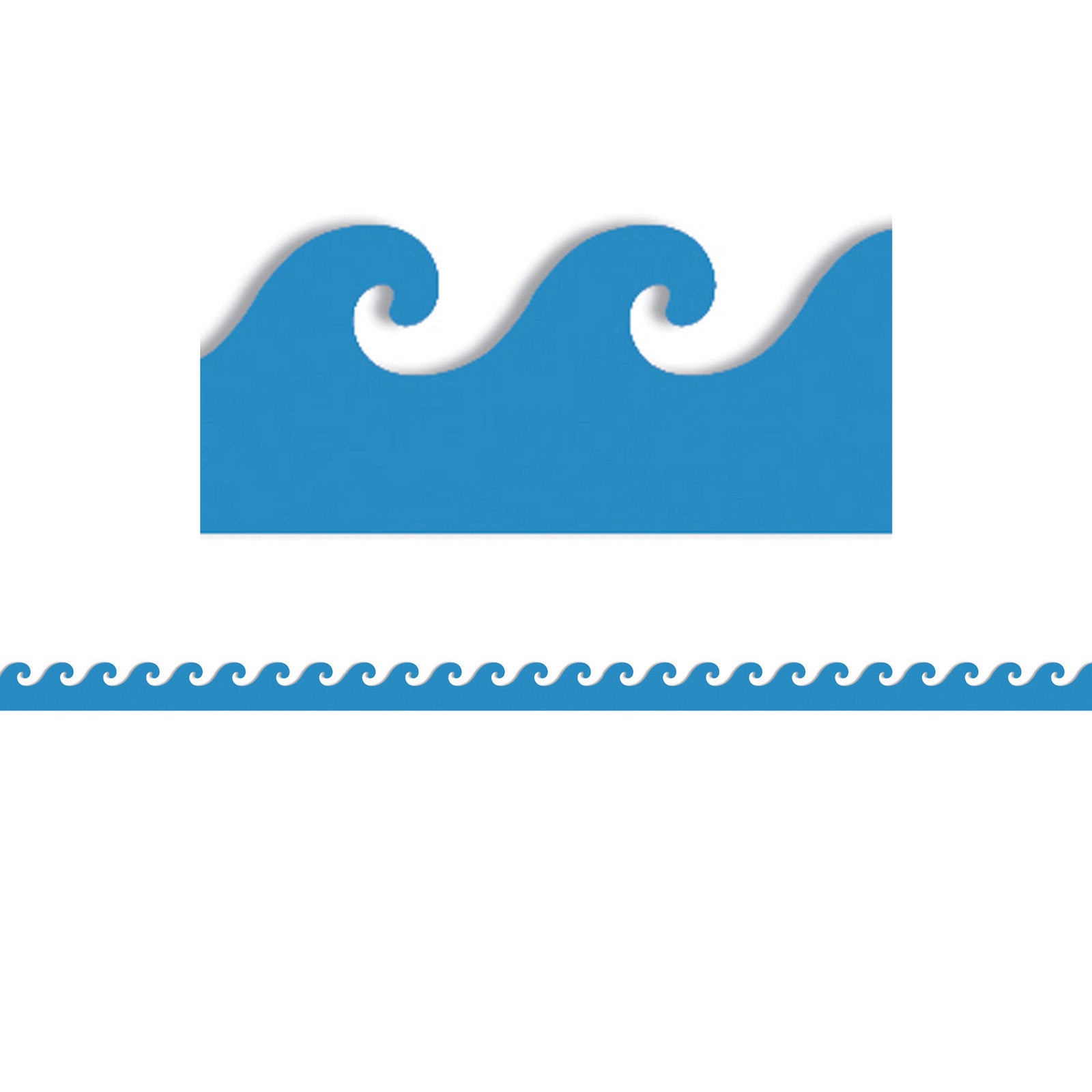 Border - 12 Strips Ea. 3"x36" - Blue Waves Die-Cut