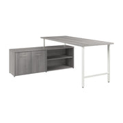 Bush Business Furniture Hustle 72W x 30D Computer Desk and Low Storage Cabinet with Doors and Shelves in Platinum Gray - 71.02" Width x 88.54" Depth x 30.07" Height