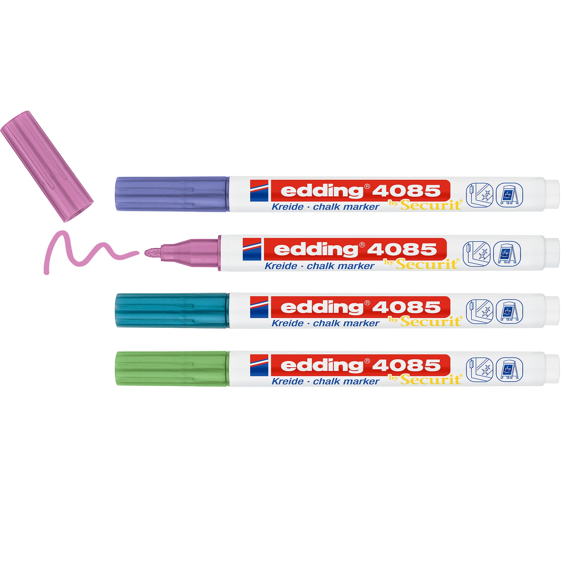 edding 4085 Chalk Marker Blister 4pk - Metallic