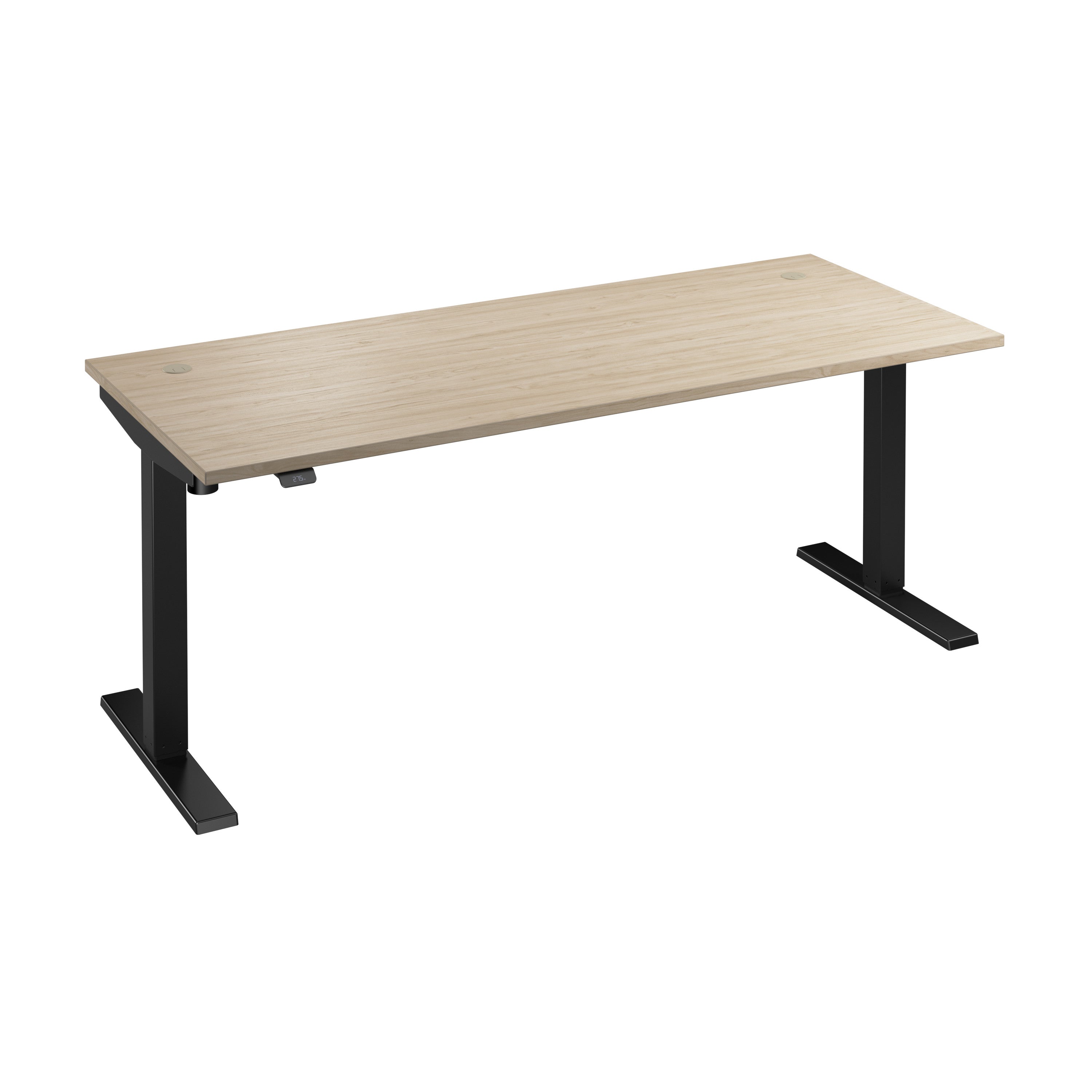 Bush Business Furniture Move 40 Series 72W x 30D Electric Height Adjustable Standing Desk in Natural Elm with Black Base - 71.02" Width x 29.37" Depth x 28.17" Height