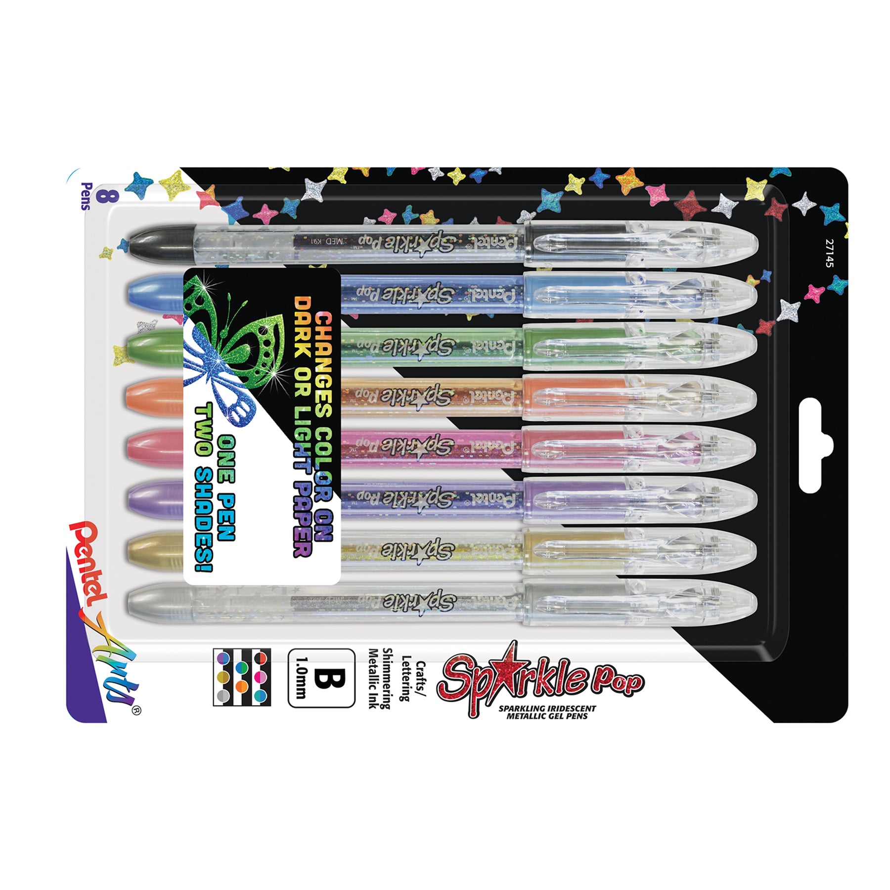 Sparkle Pop Metallic Gel Ink Pen, (1.0mm) Bold Line, Assorted Ink, 8-Pack