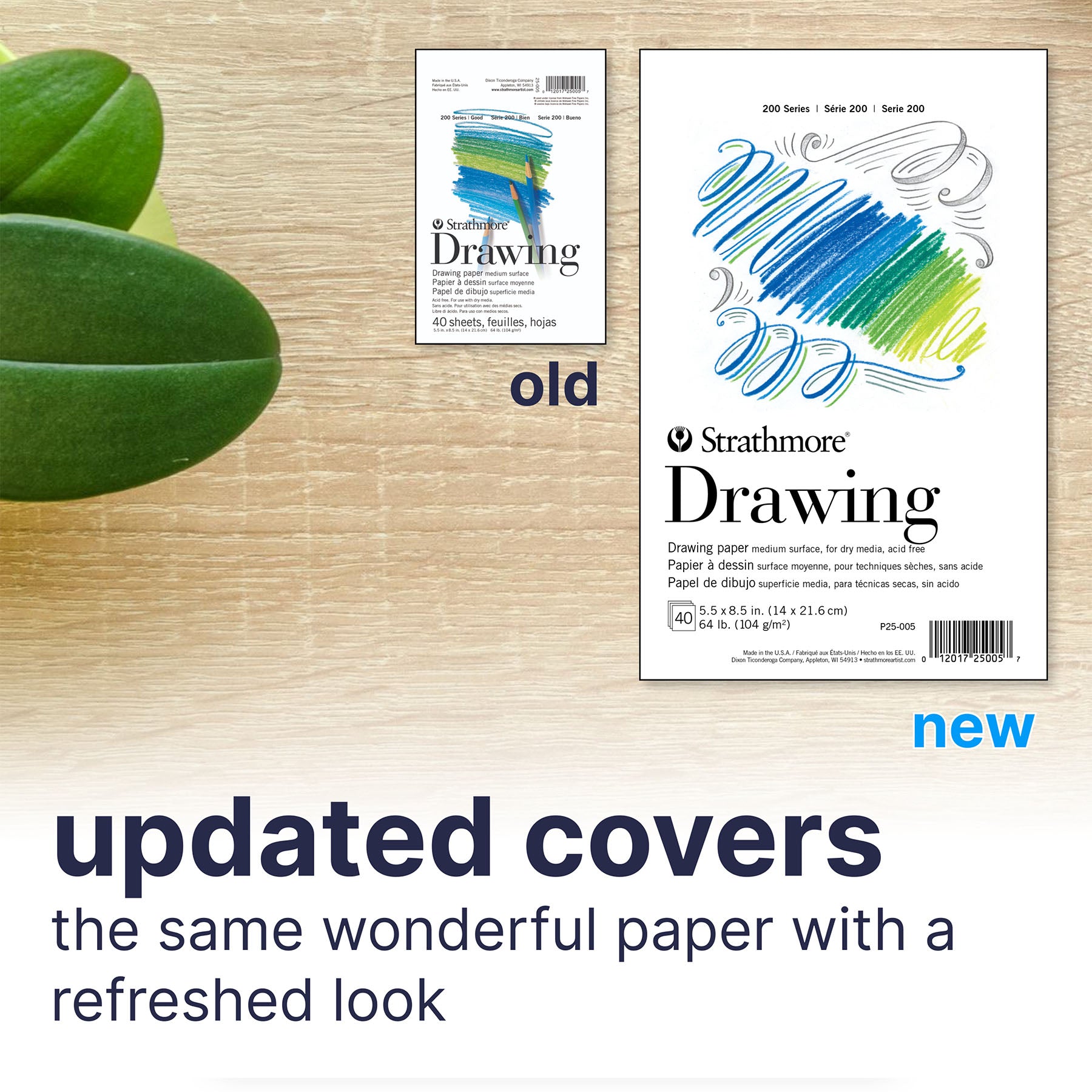 200 Series Drawing Paper Pad, Tape Binding, 40 Sheet, 5.5x8.5 inch, 1 Count