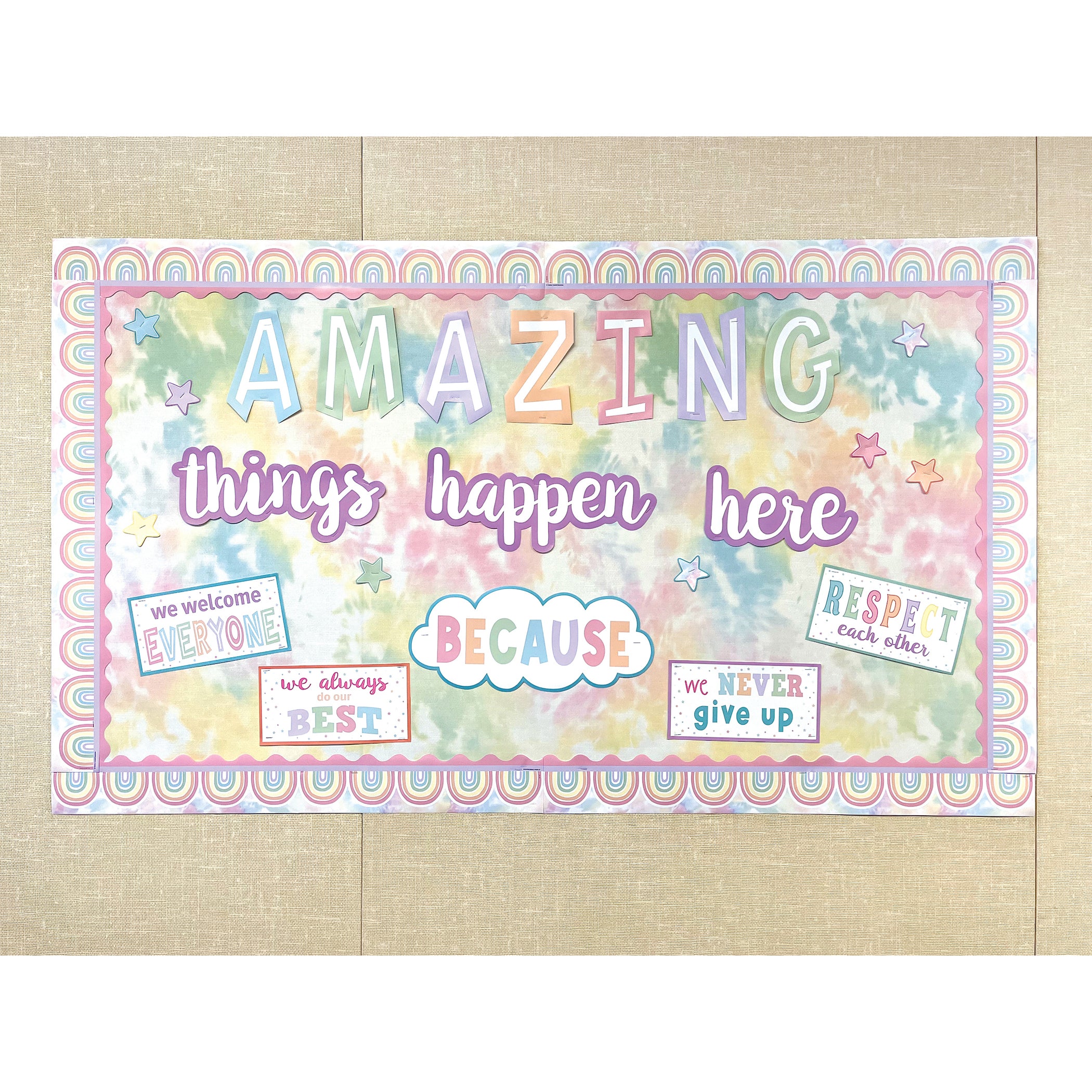 Pastel Pop Rainbows Die-Cut Border Trim, 35 Feet