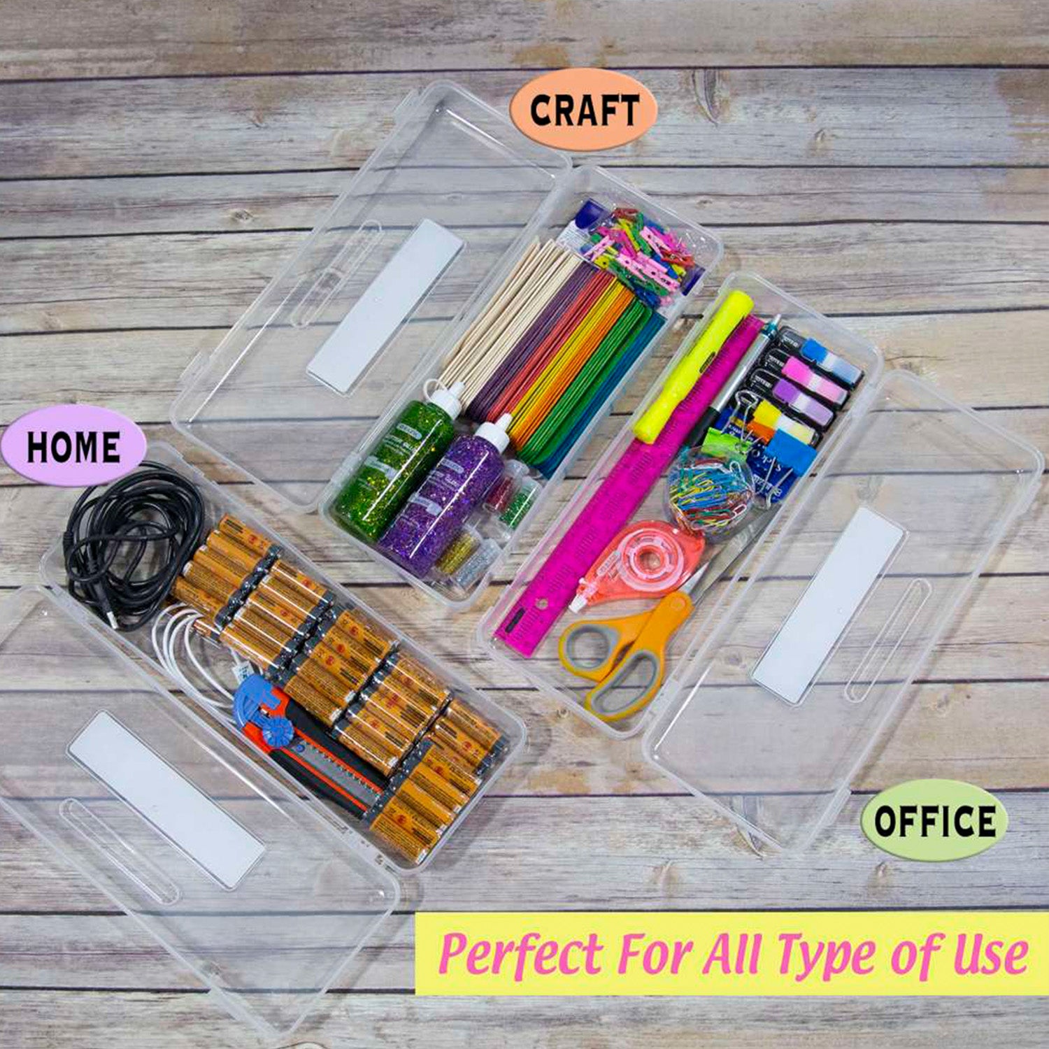 Multipurpose Ruler-Length Utility Box, Clear
