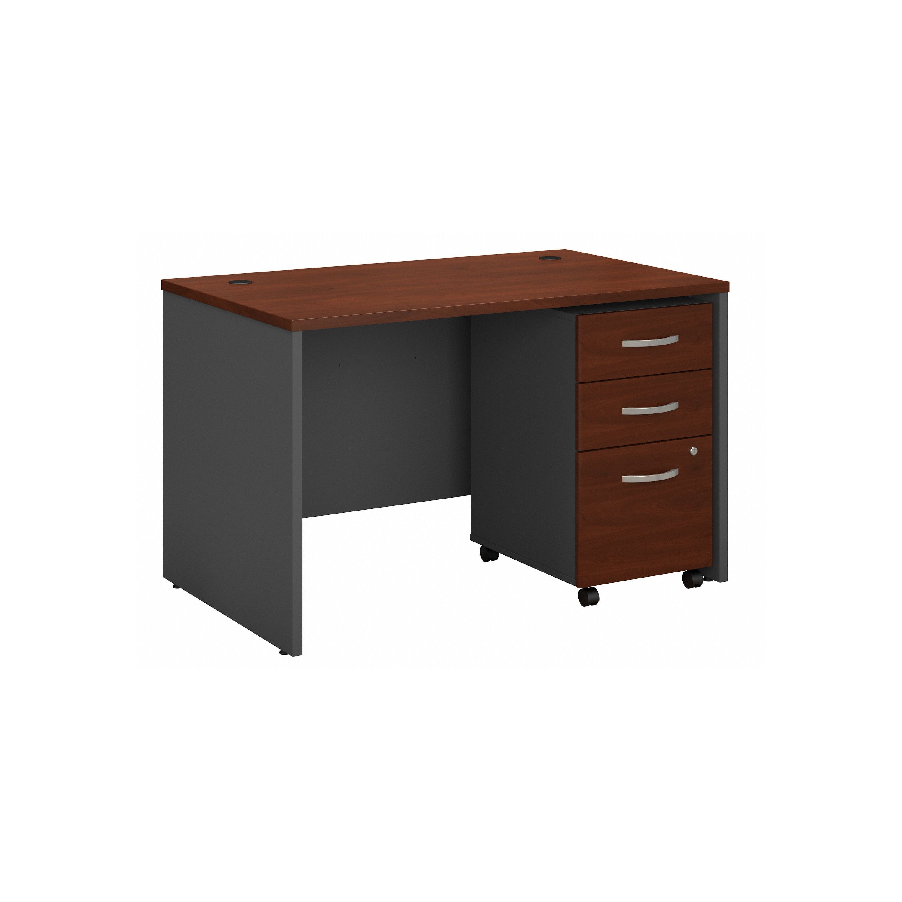 Bush Business Furniture Series C 48W x 30D Office Desk with Mobile File Cabinet in Hansen Cherry - 47.68" Width x 29.37" Depth x 29.88" Height