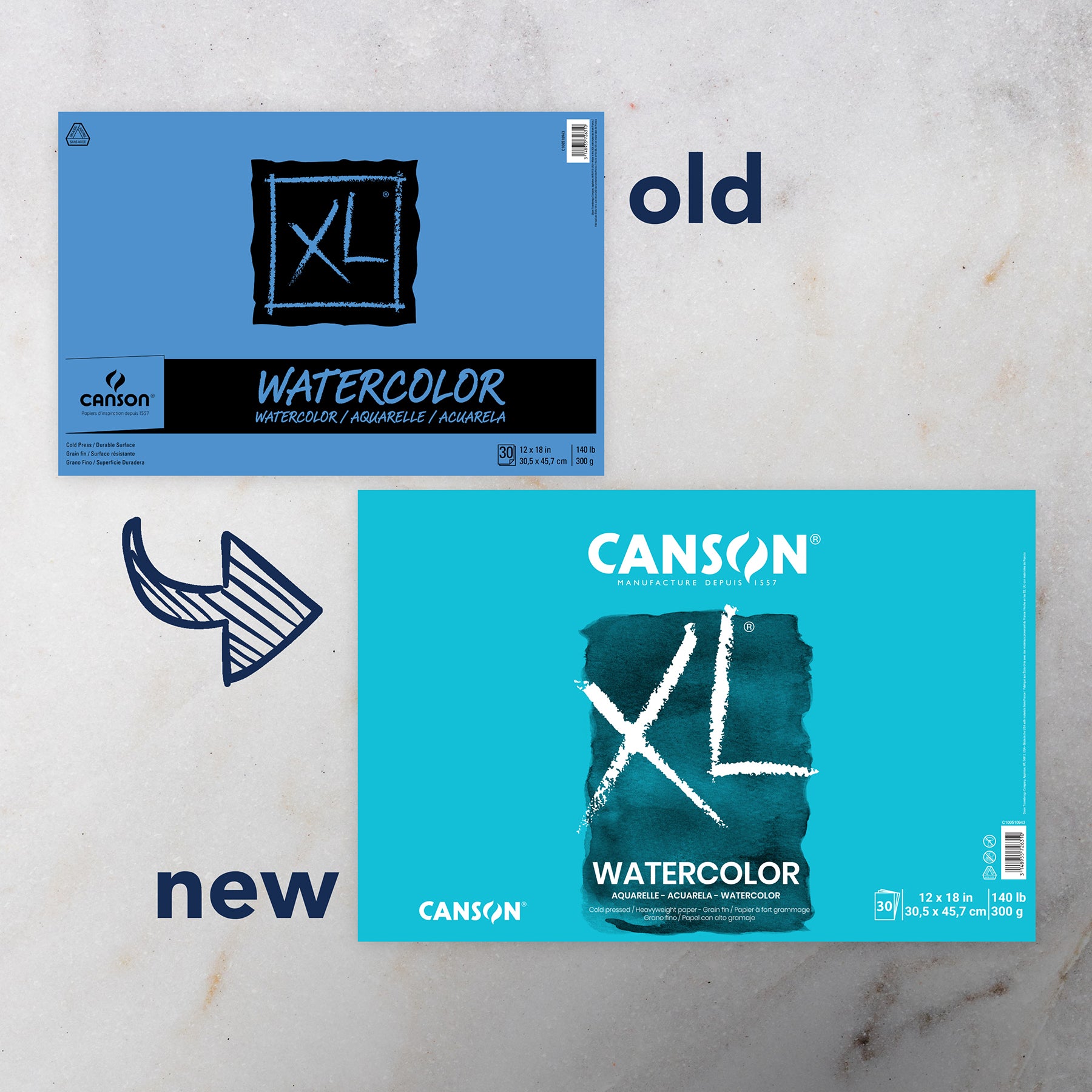 XL Series Watercolor Pad, Heavyweight White Paper, Foldover Binding, 30 Sheets, 12x18 inch, 1 Count