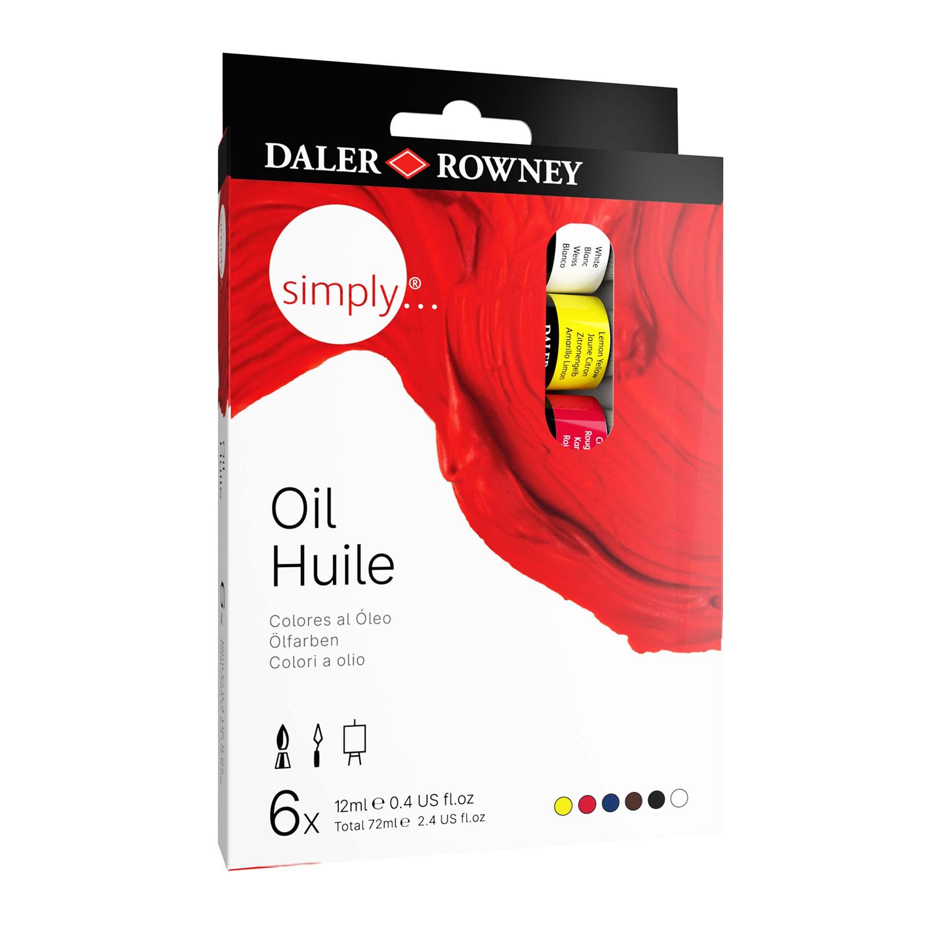 Simply... Oil Paint Set, Assorted Colors, 12ml, 6 Pieces