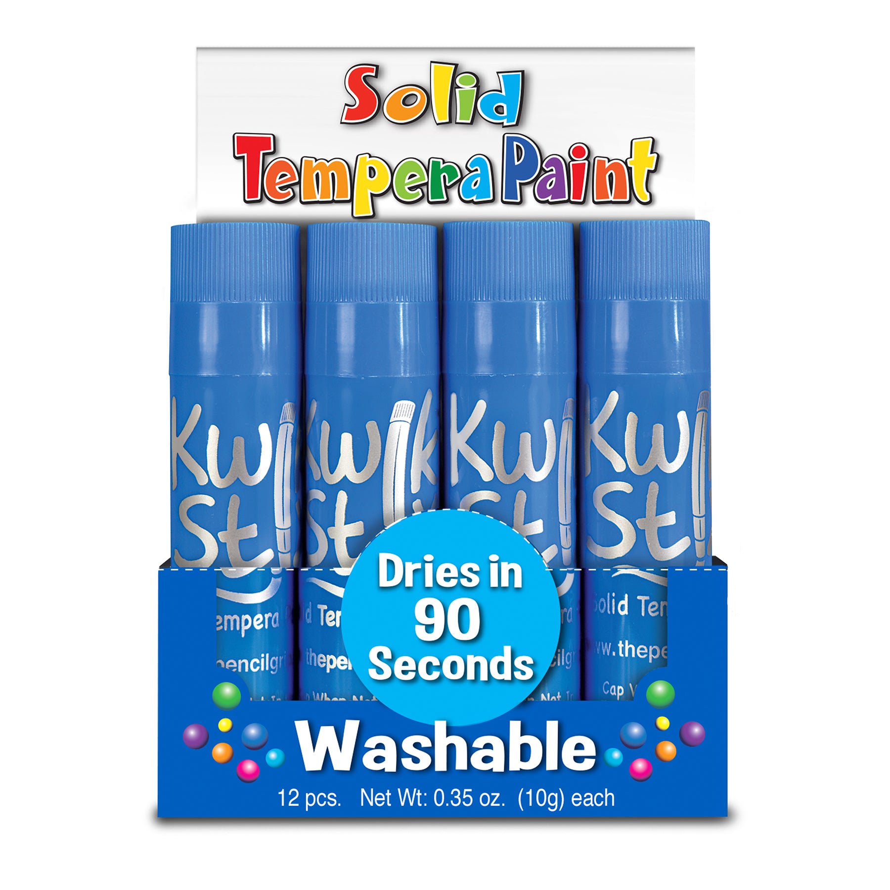 Solid Tempera Paint Sticks, Single Color Pack, Light Blue, Pack of 12