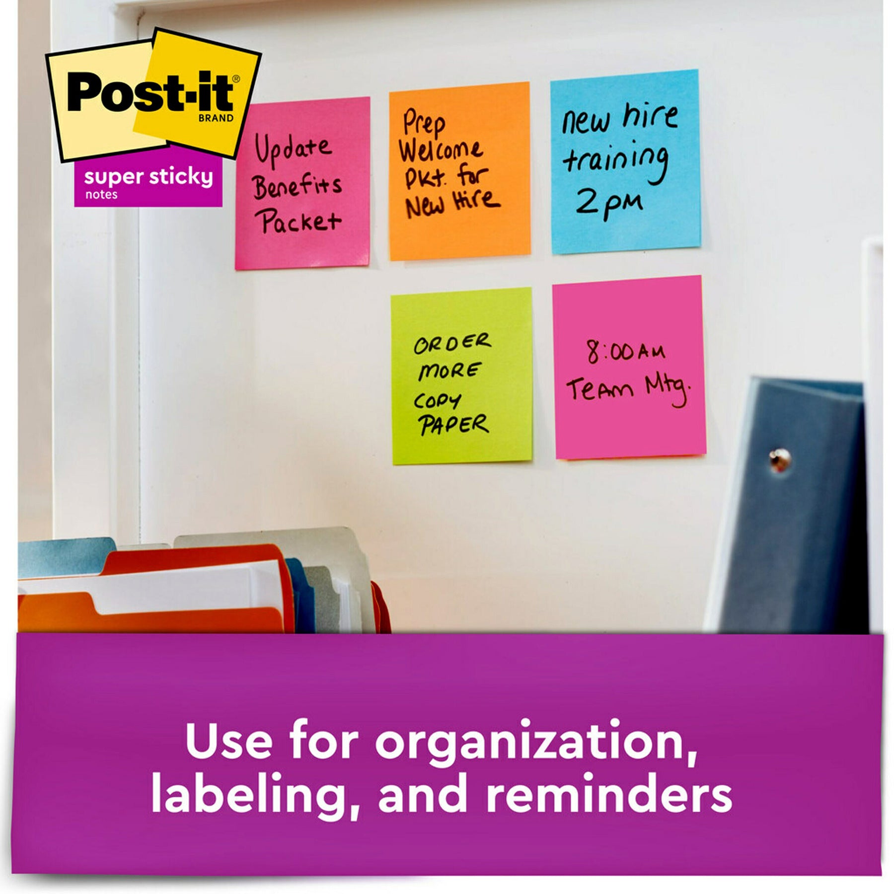 Super Sticky Notes, 3 in x 3 in, Energy Boost Collection, 70 Sheets/Pad, 24 Pads/Pack