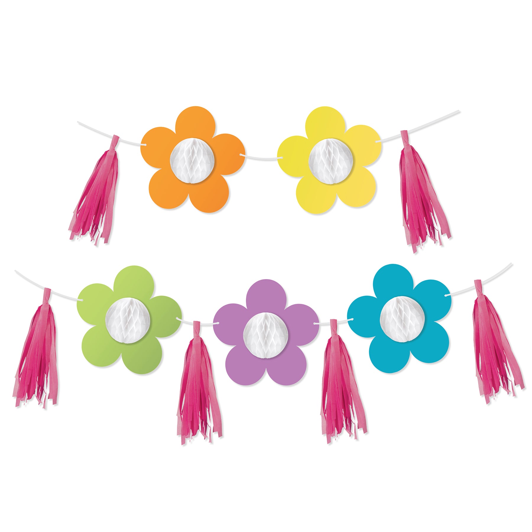 Happily Ever Elementary Retro Remix Flowers and Tassels Dimensional Accents Per Set, 2 Sets