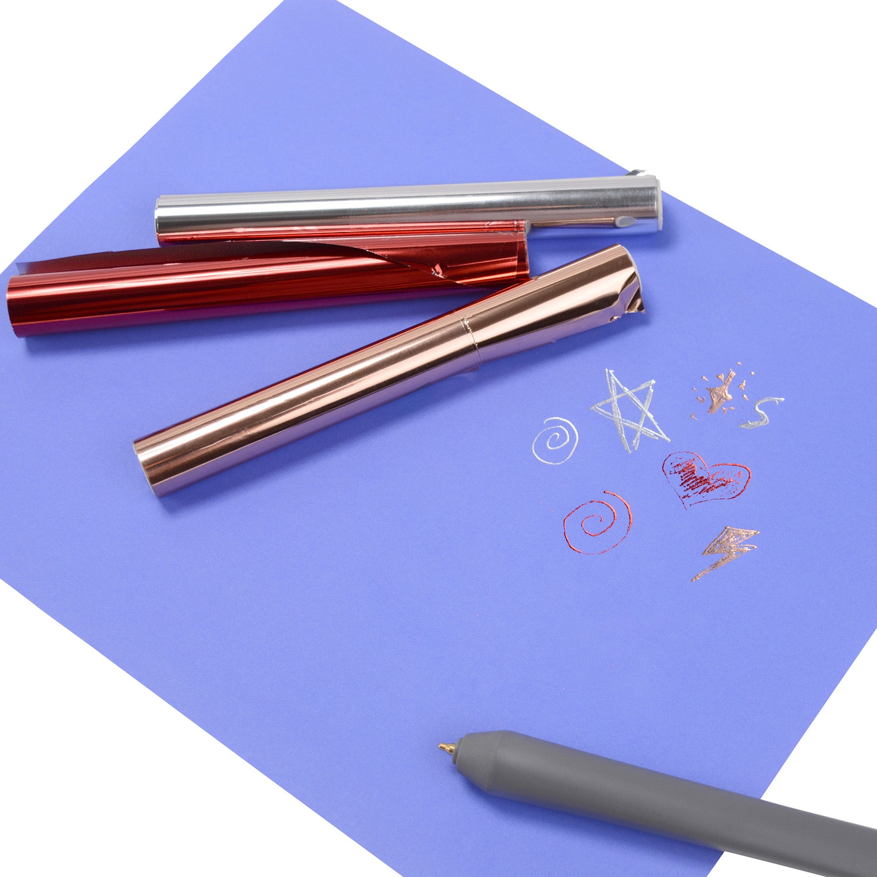 3-Pack Crafting Heat Activated Foil Rolls, Red, Silver, Gold