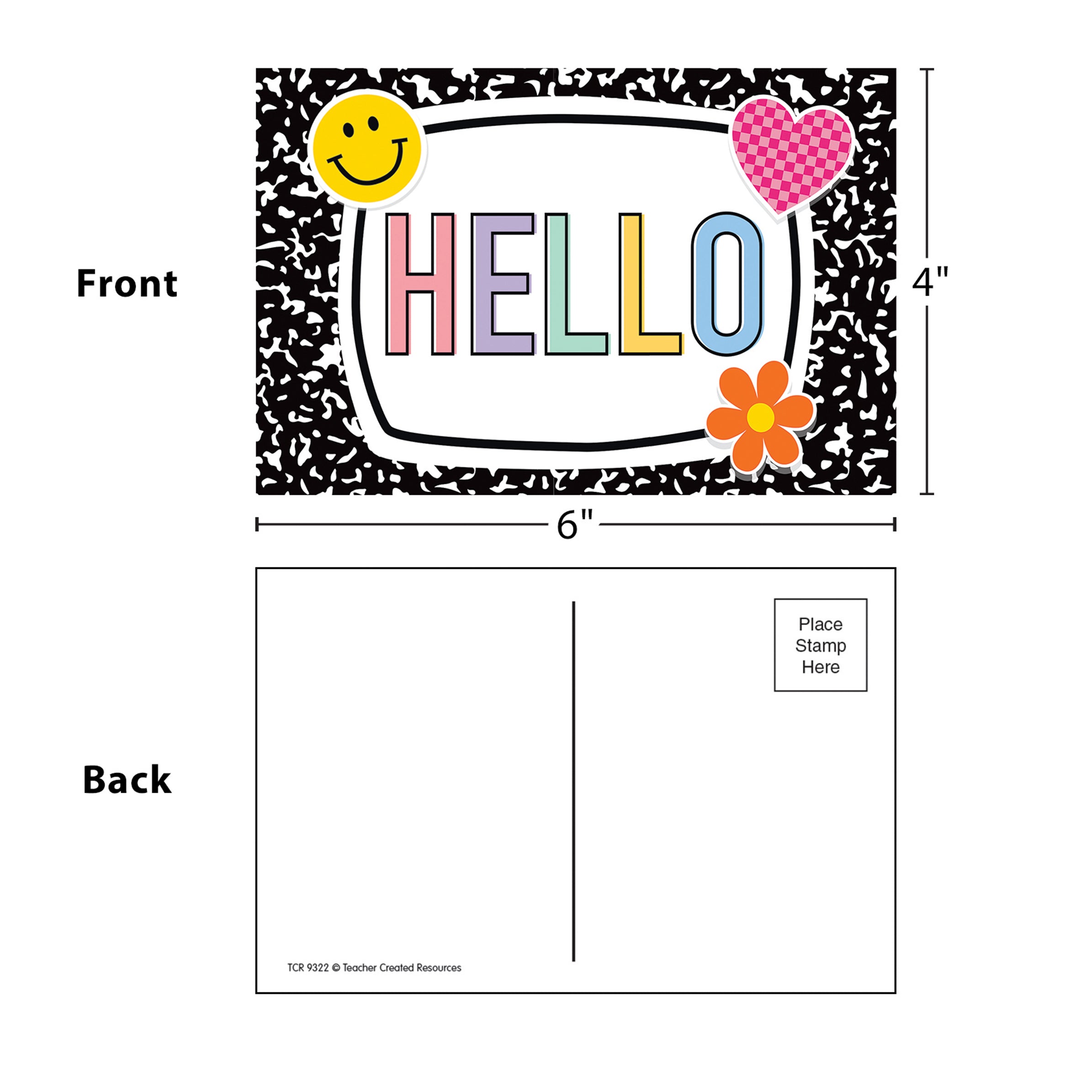 Cool for School Hello Postcards, Pack of 30