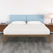Jaxx Panelist Modern Padded Headboard- Set of 2 Wall Mounted Panels (Each 22.5" x 38")- King Double Tall, Vegan Leather, Bristle Blue