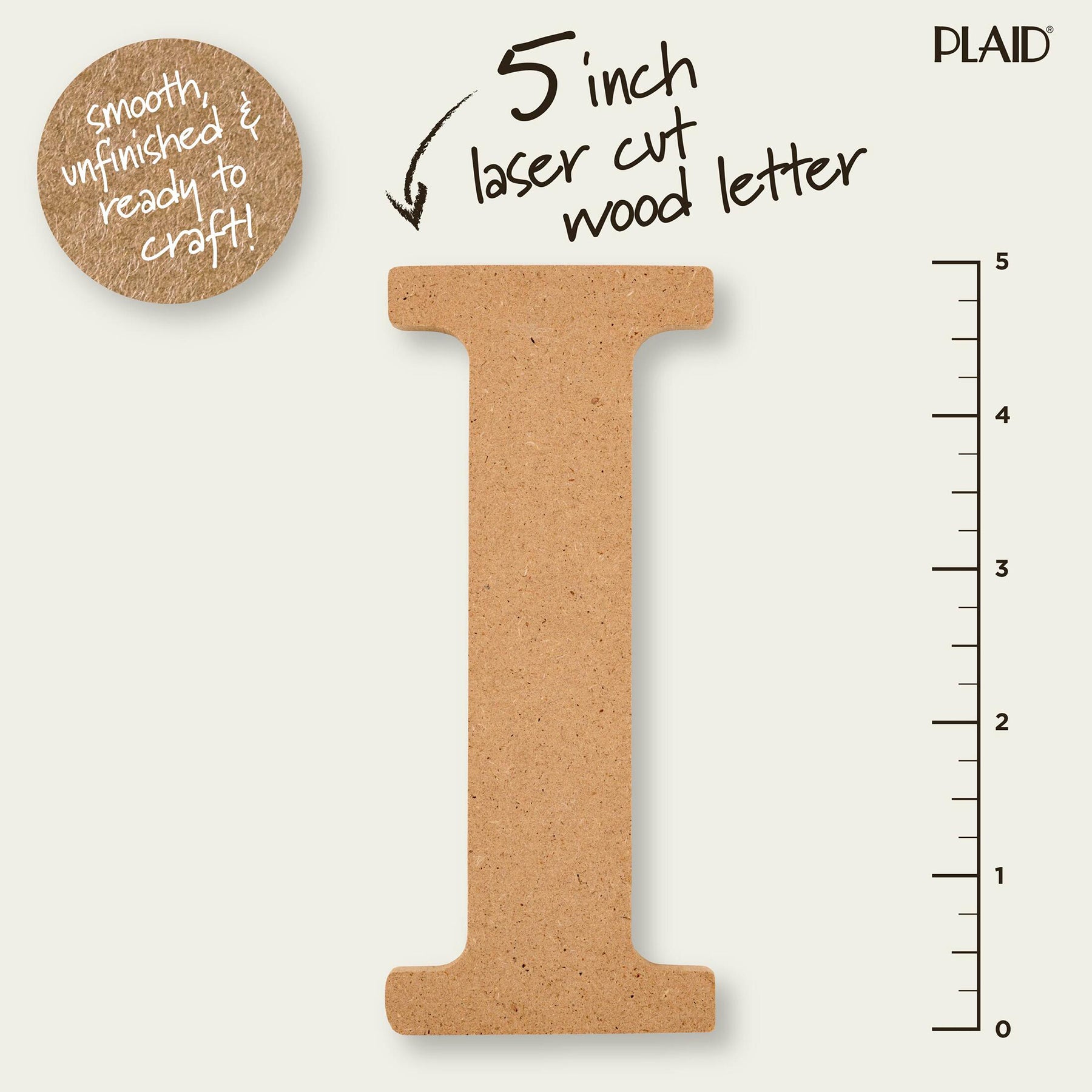 MDF Letter, I, 5 Inch
