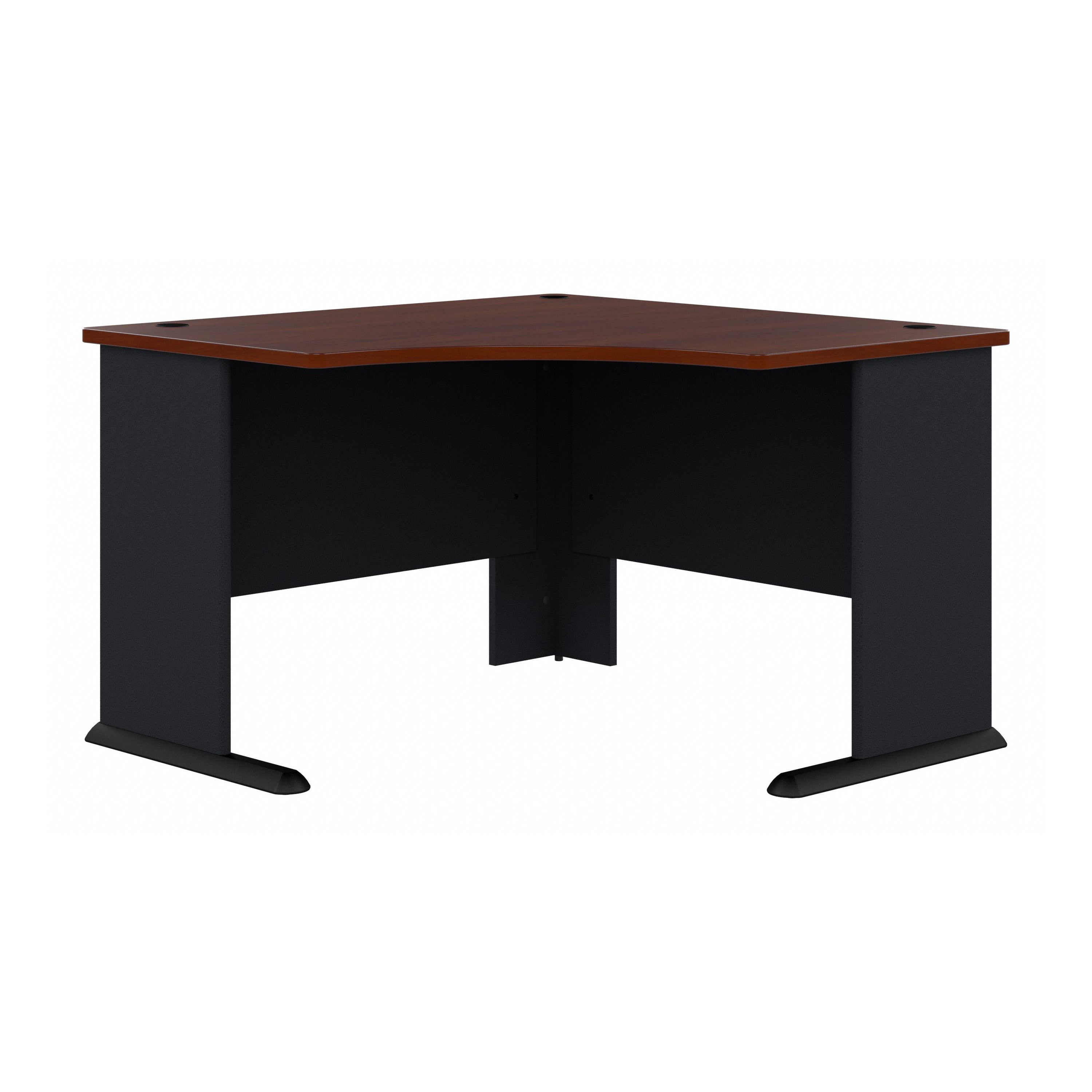 Bush Business Furniture Series A 48W Corner Desk in Hansen Cherry and Galaxy - 47.17" Width x 47.17" Depth x 29.66" Height