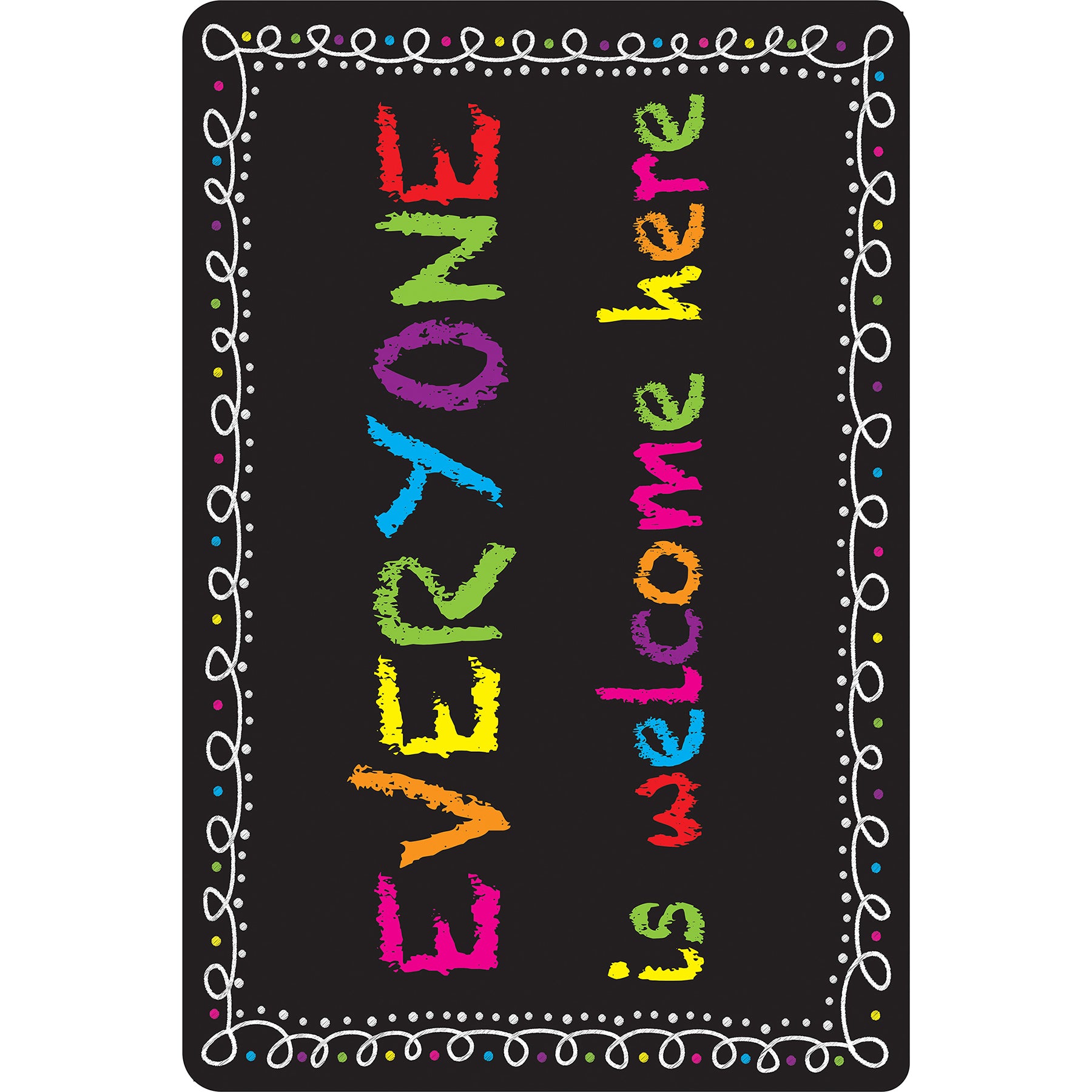 Computer Mouse Pad, 8" x 10", Everyone is Welcome Here, Chalk Loop