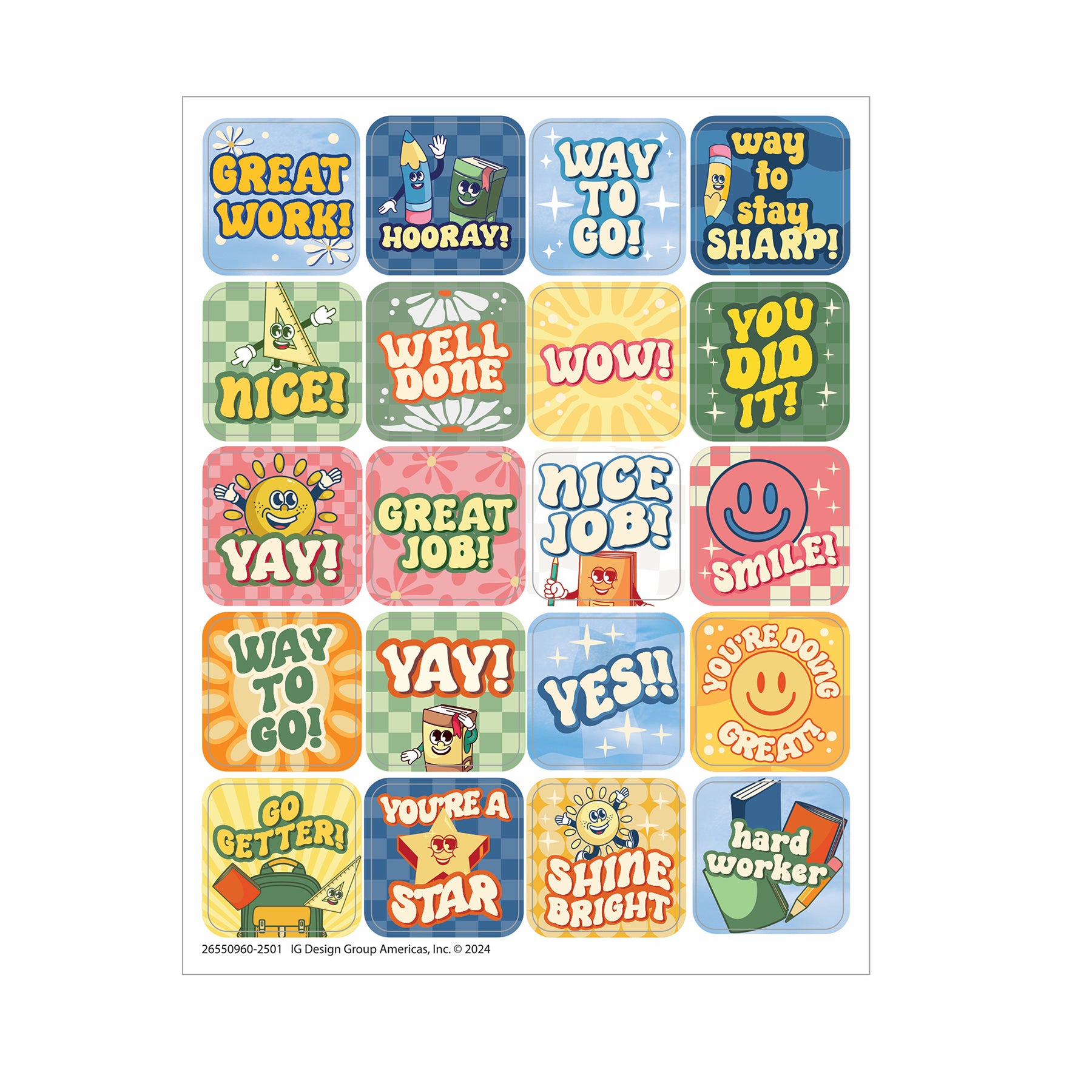 S'Cool Era Theme Stickers, 120 Per Pack, 12 Packs